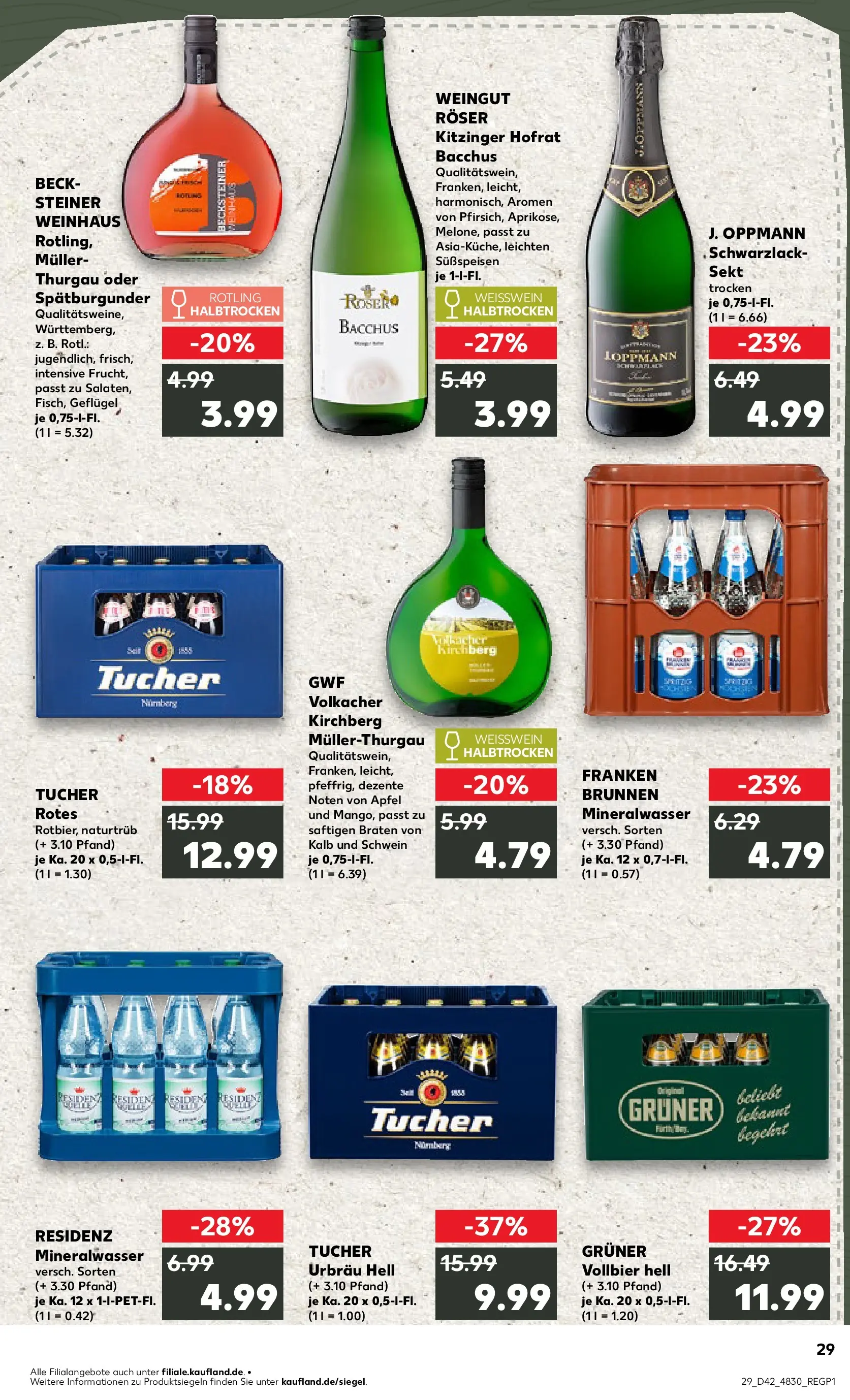 Prospekt Kaufland ab 15.10.2025 » Angebote und Werbung Online | Seite: 29 | Produkte: Weißwein, Sekt, Äpfel, Mineralwasser Prospekt Kaufland ab 15.10.2025 » Angebote Online zum Blättern | Seite: 29 | Produkte: Weißwein, Sekt, Äpfel, Mineralwasser