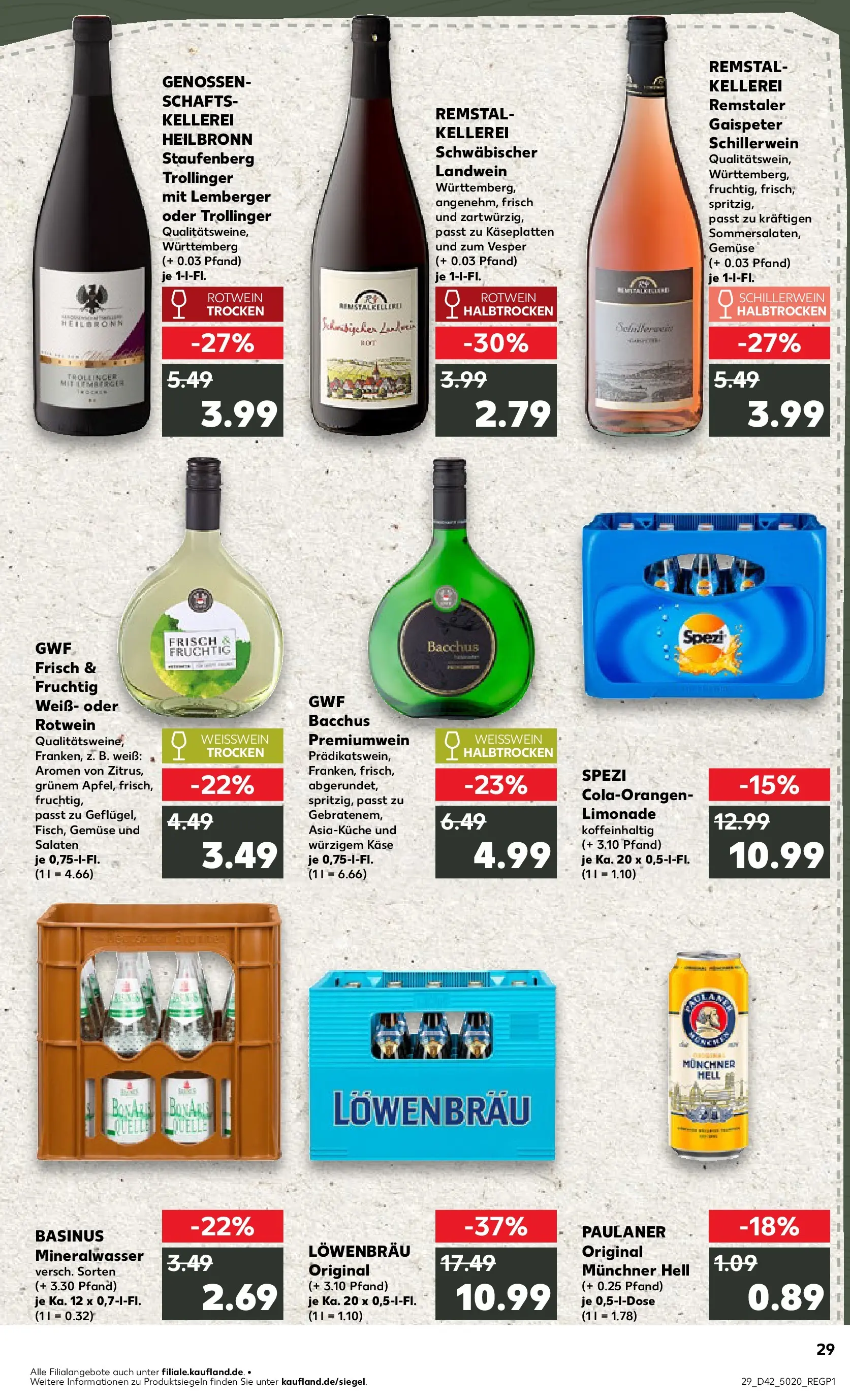 Prospekt Kaufland ab 15.10.2025 » Angebote und Werbung Online | Seite: 29 | Produkte: Käse, Weißwein, Mineralwasser, Gemüse Prospekt Kaufland ab 15.10.2025 » Angebote Online zum Blättern | Seite: 29 | Produkte: Käse, Weißwein, Mineralwasser, Gemüse