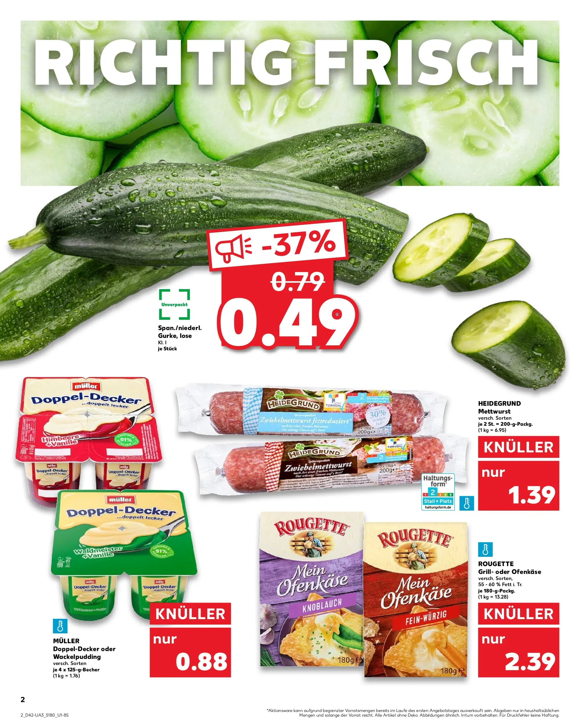 Prospekt Kaufland ab 15.10.2025 » Angebote Online zum Blättern | Seite: 2 | Produkte: Grill, Pudding, Knoblauch, Himbeere