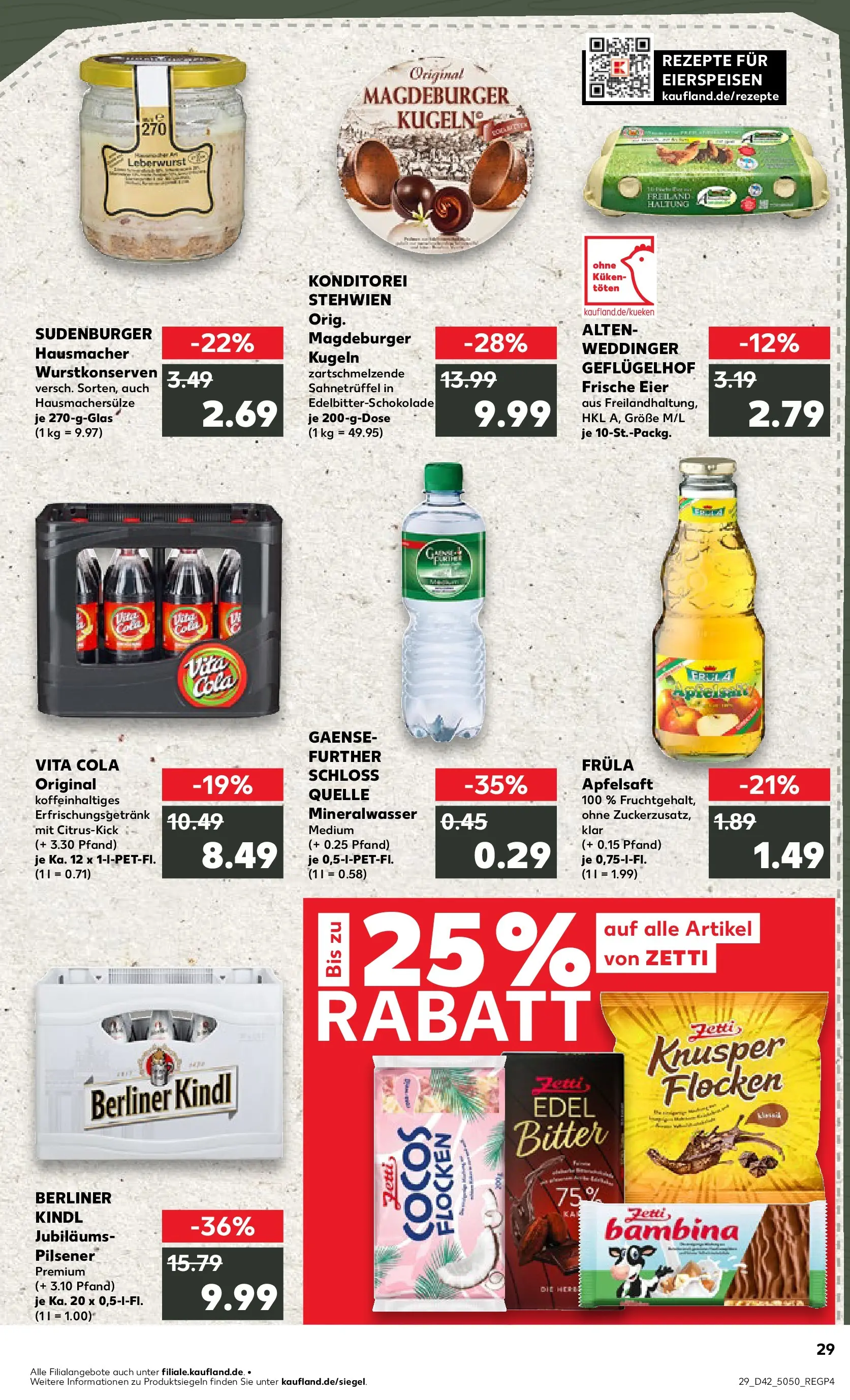 Prospekt Kaufland ab 15.10.2025 » Angebote und Werbung Online | Seite: 29 | Produkte: Cola, Eier, Mineralwasser, Flocken Prospekt Kaufland ab 15.10.2025 » Angebote Online zum Blättern | Seite: 29 | Produkte: Cola, Eier, Mineralwasser, Flocken