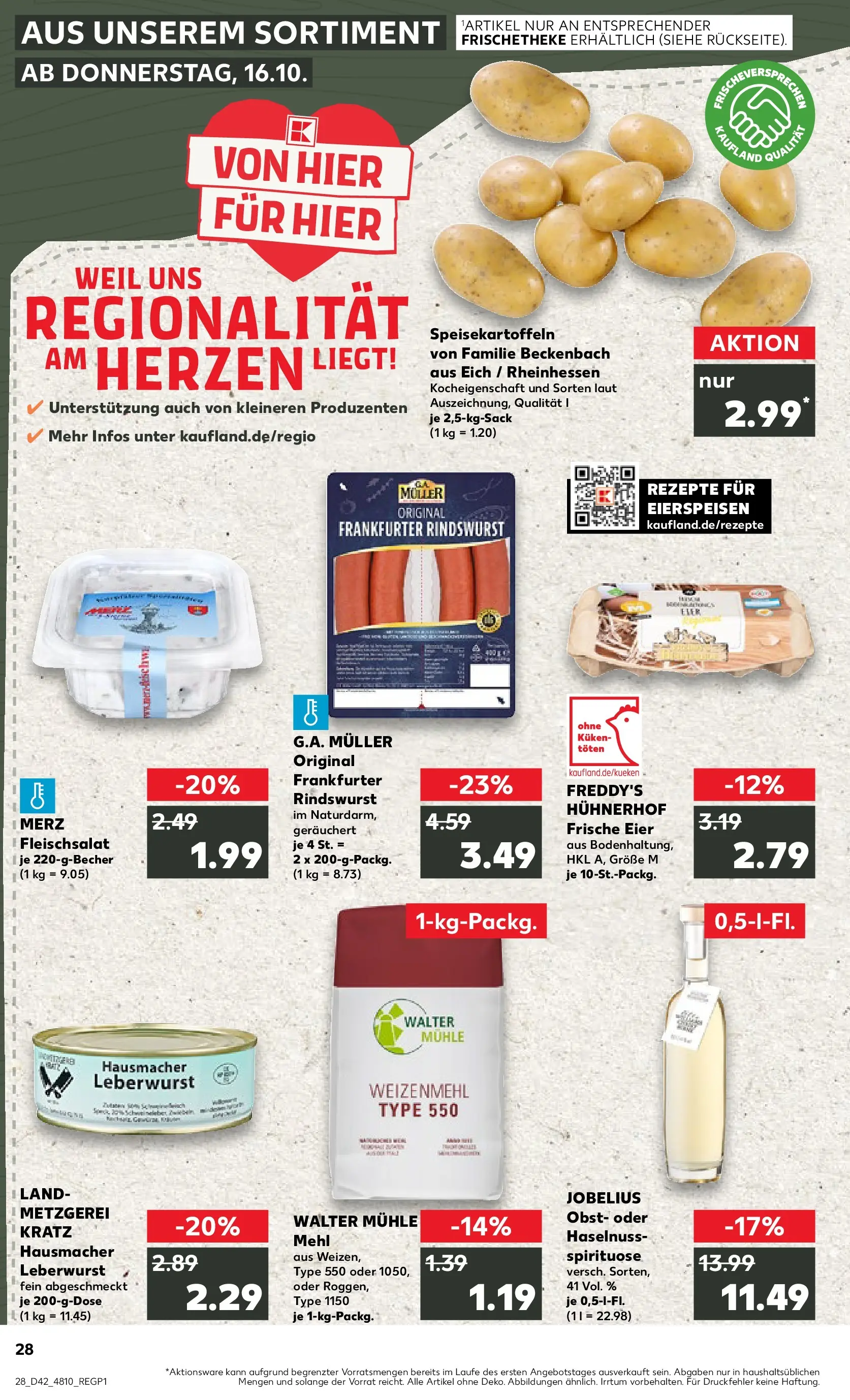 Prospekt Kaufland ab 15.10.2025 » Angebote und Werbung Online | Seite: 28 | Produkte: Mühle, Mehl, Eier, Obst Prospekt Kaufland ab 15.10.2025 » Angebote Online zum Blättern | Seite: 28 | Produkte: Mühle, Mehl, Eier, Obst
