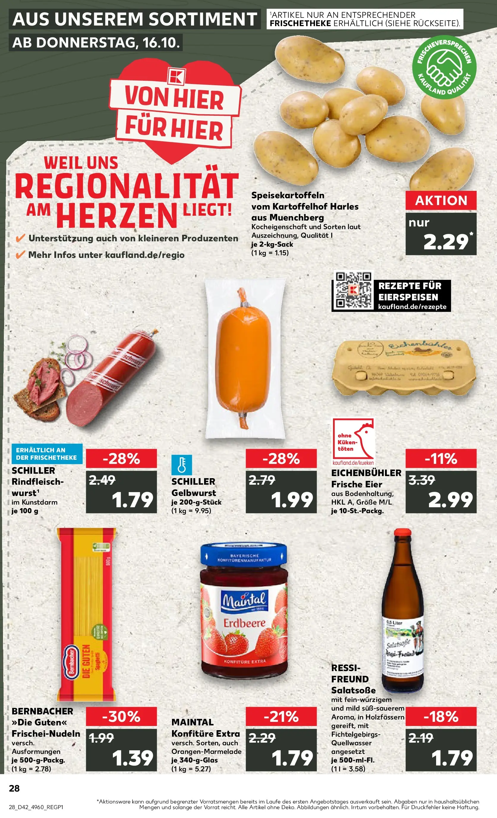 Prospekt Kaufland ab 15.10.2025 » Angebote und Werbung Online | Seite: 28 | Produkte: Dressing, Wurst, Pasta, Rindfleisch Prospekt Kaufland ab 15.10.2025 » Angebote Online zum Blättern | Seite: 28 | Produkte: Dressing, Wurst, Pasta, Rindfleisch