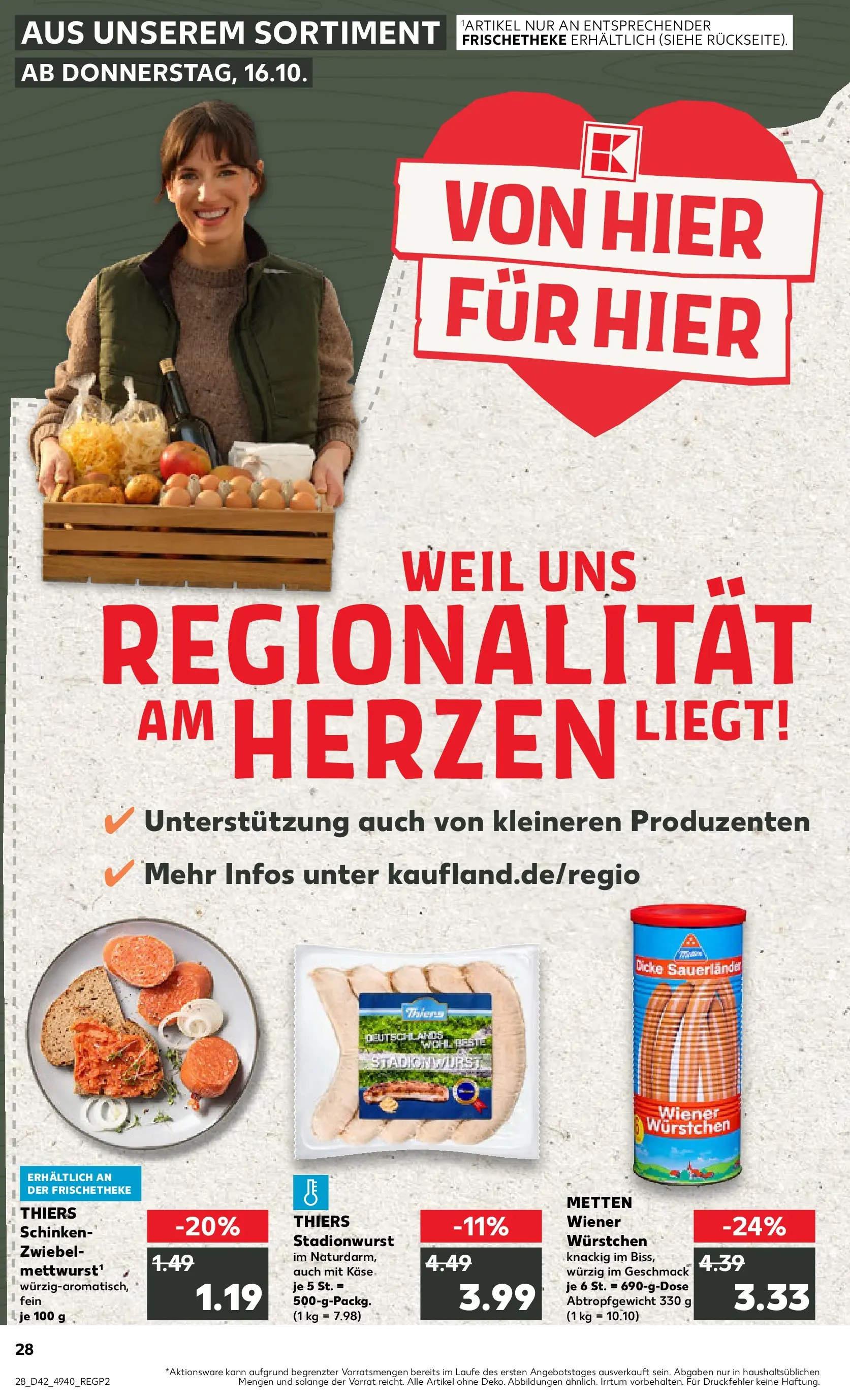 Prospekt Kaufland ab 15.10.2025 » Angebote und Werbung Online | Seite: 28 | Produkte: Wiener wurstchen, Käse, Schinken Prospekt Kaufland ab 15.10.2025 » Angebote Online zum Blättern | Seite: 28 | Produkte: Wiener wurstchen, Käse, Schinken