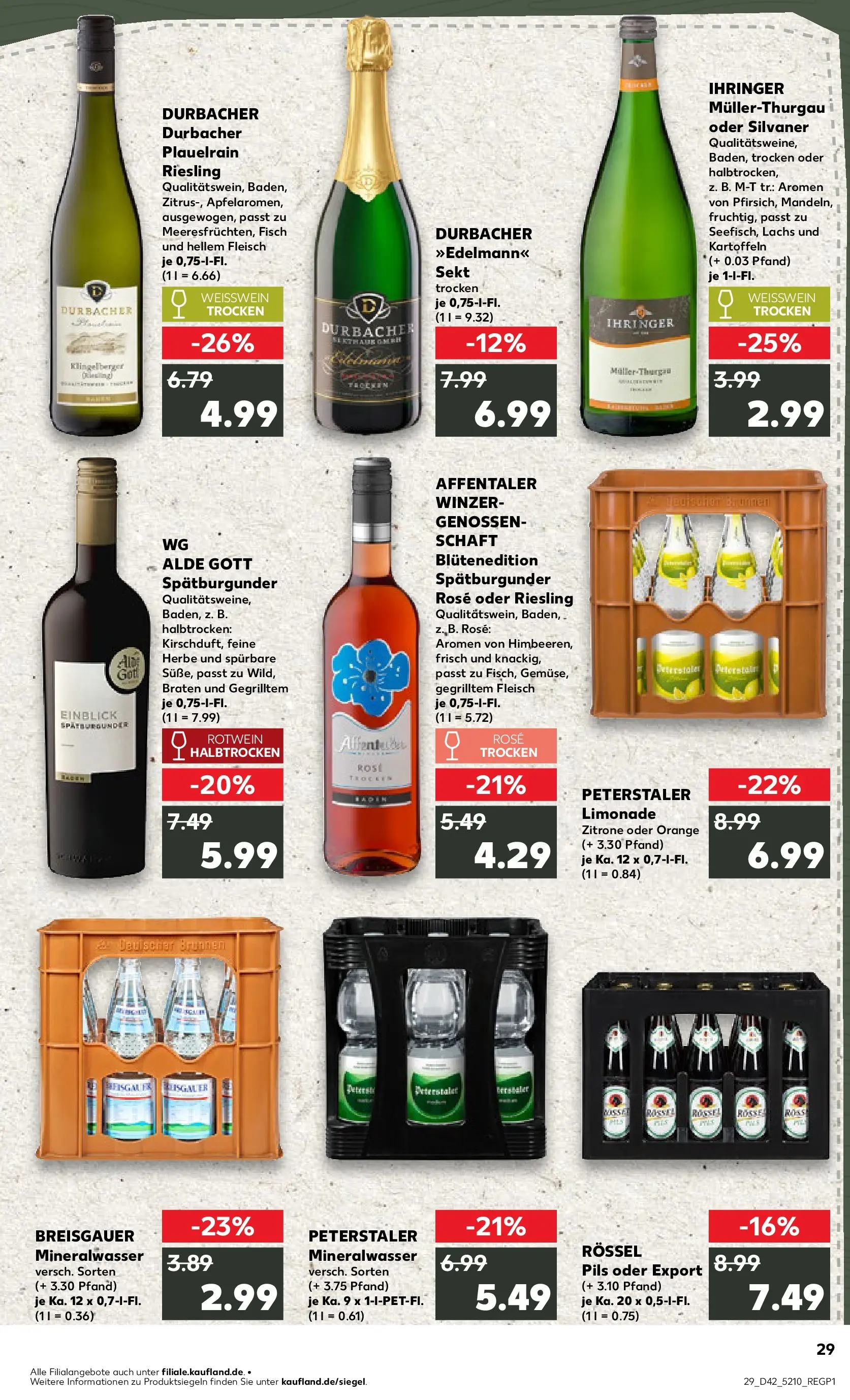 Prospekt Kaufland ab 15.10.2025 » Angebote und Werbung Online | Seite: 29 | Produkte: Rotwein, Lachs, Zitrone, Fleisch Prospekt Kaufland ab 15.10.2025 » Angebote Online zum Blättern | Seite: 29 | Produkte: Rotwein, Lachs, Zitrone, Fleisch