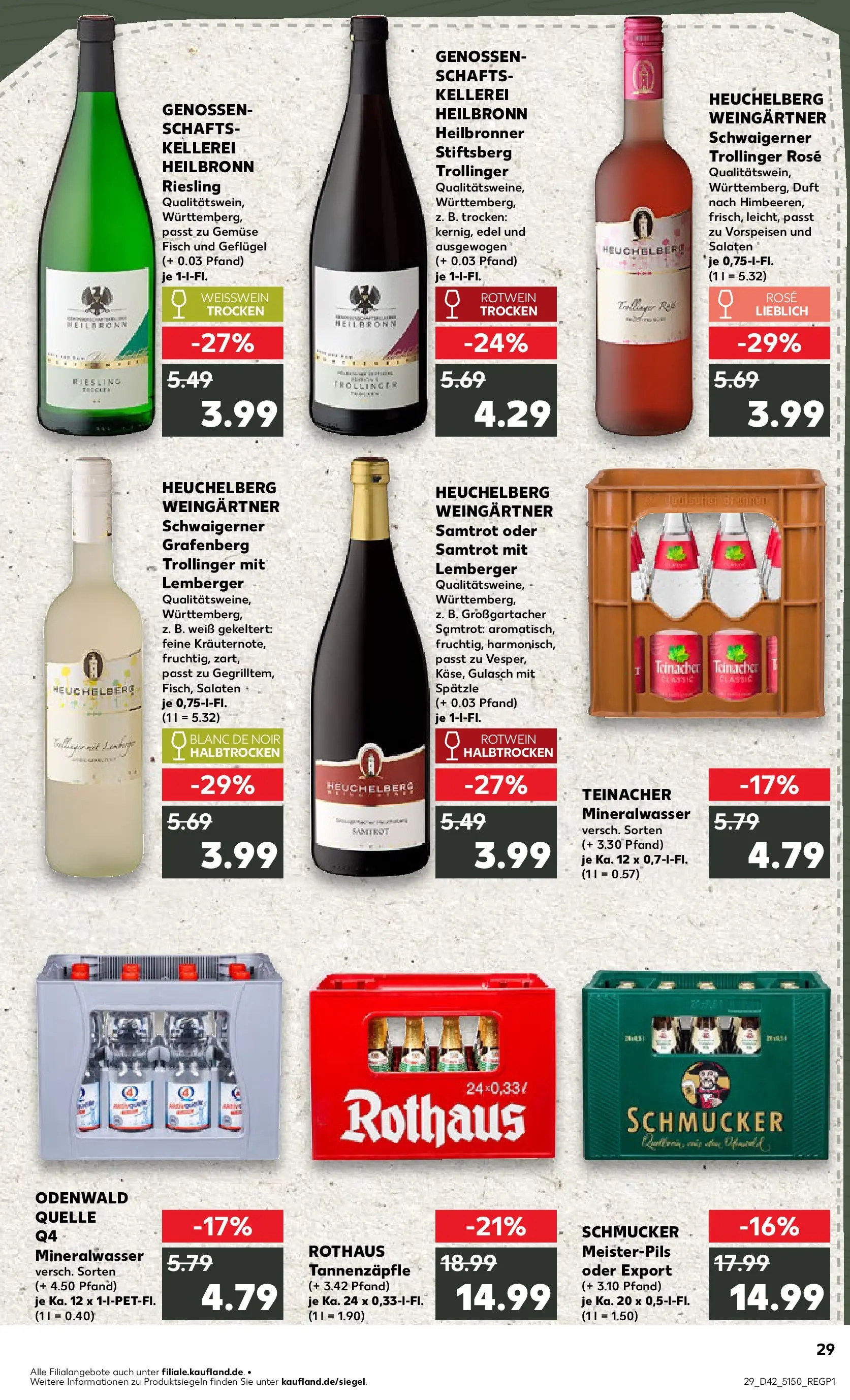 Prospekt Kaufland ab 15.10.2025 » Angebote und Werbung Online | Seite: 29 | Produkte: Weißwein, Duft, Mineralwasser, Gulasch Prospekt Kaufland ab 15.10.2025 » Angebote Online zum Blättern | Seite: 29 | Produkte: Weißwein, Duft, Mineralwasser, Gulasch