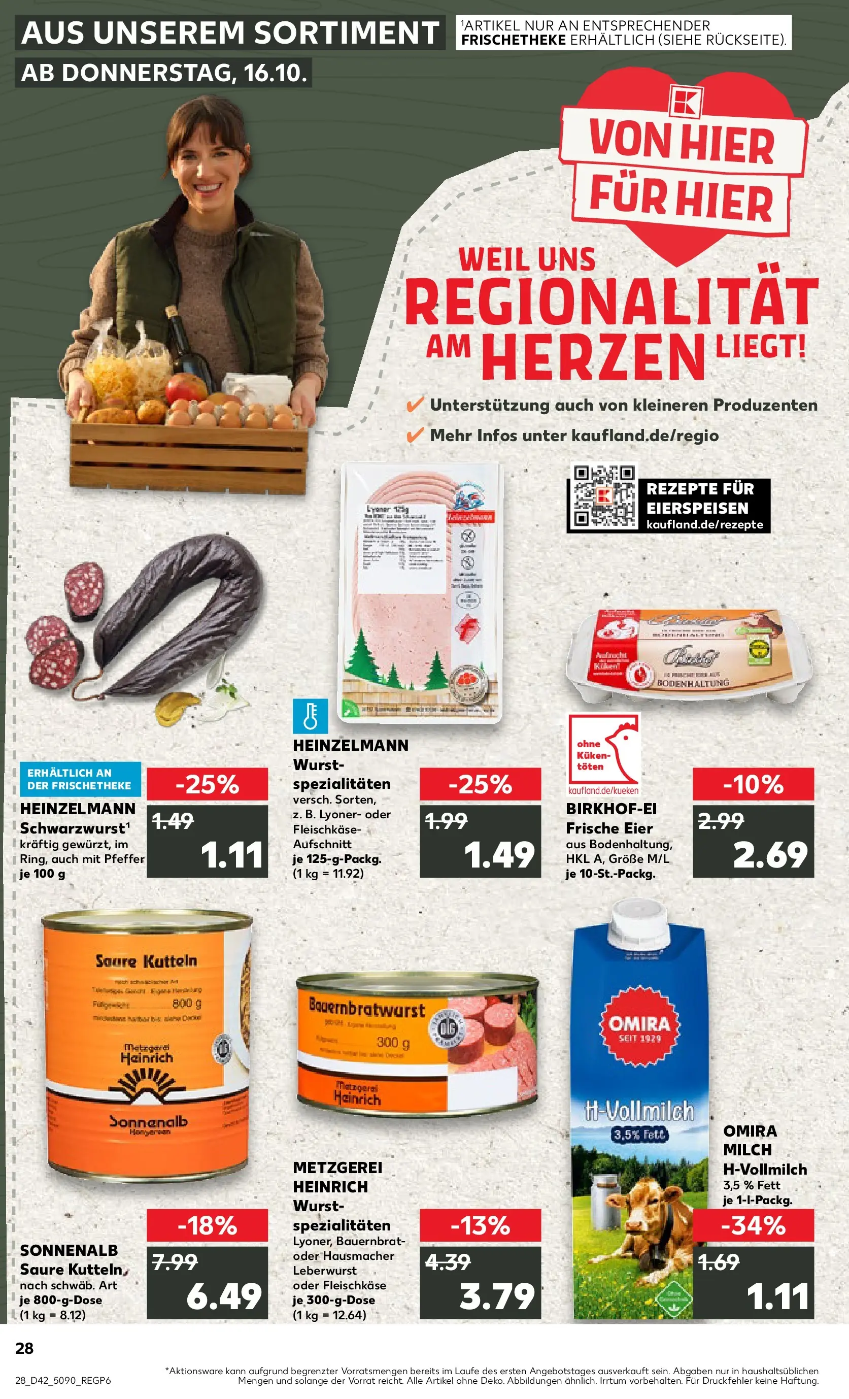 Prospekt Kaufland ab 15.10.2025 » Angebote und Werbung Online | Seite: 28 | Produkte: Milch, Eier, Pfeffer, Wurst Prospekt Kaufland ab 15.10.2025 » Angebote Online zum Blättern | Seite: 28 | Produkte: Milch, Eier, Pfeffer, Wurst