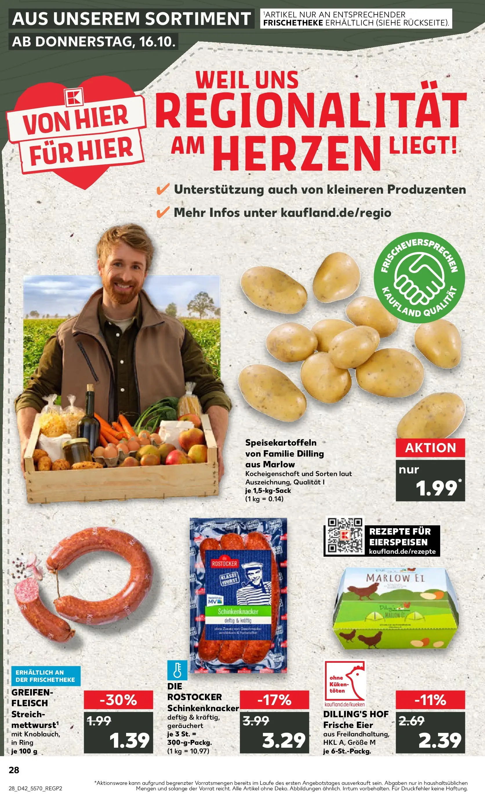 Prospekt Kaufland ab 15.10.2025 » Angebote und Werbung Online | Seite: 28 | Produkte: Eier, Fleisch Prospekt Kaufland ab 15.10.2025 » Angebote Online zum Blättern | Seite: 28 | Produkte: Eier, Fleisch