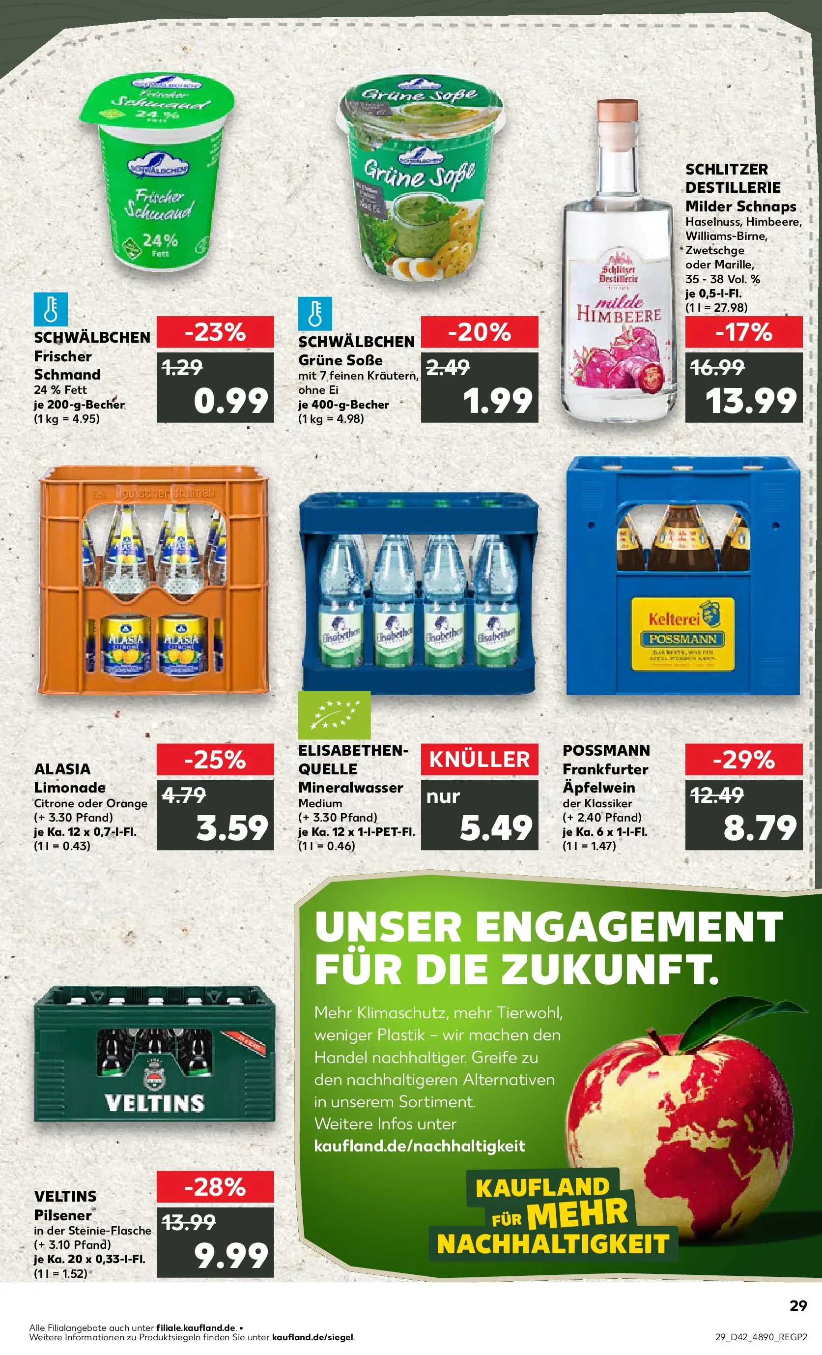 Prospekt Kaufland ab 15.10.2025 » Angebote und Werbung Online | Seite: 29 | Produkte: Schnaps, Limonade, Mineralwasser, Soße Prospekt Kaufland ab 15.10.2025 » Angebote Online zum Blättern | Seite: 29 | Produkte: Schnaps, Limonade, Mineralwasser, Soße