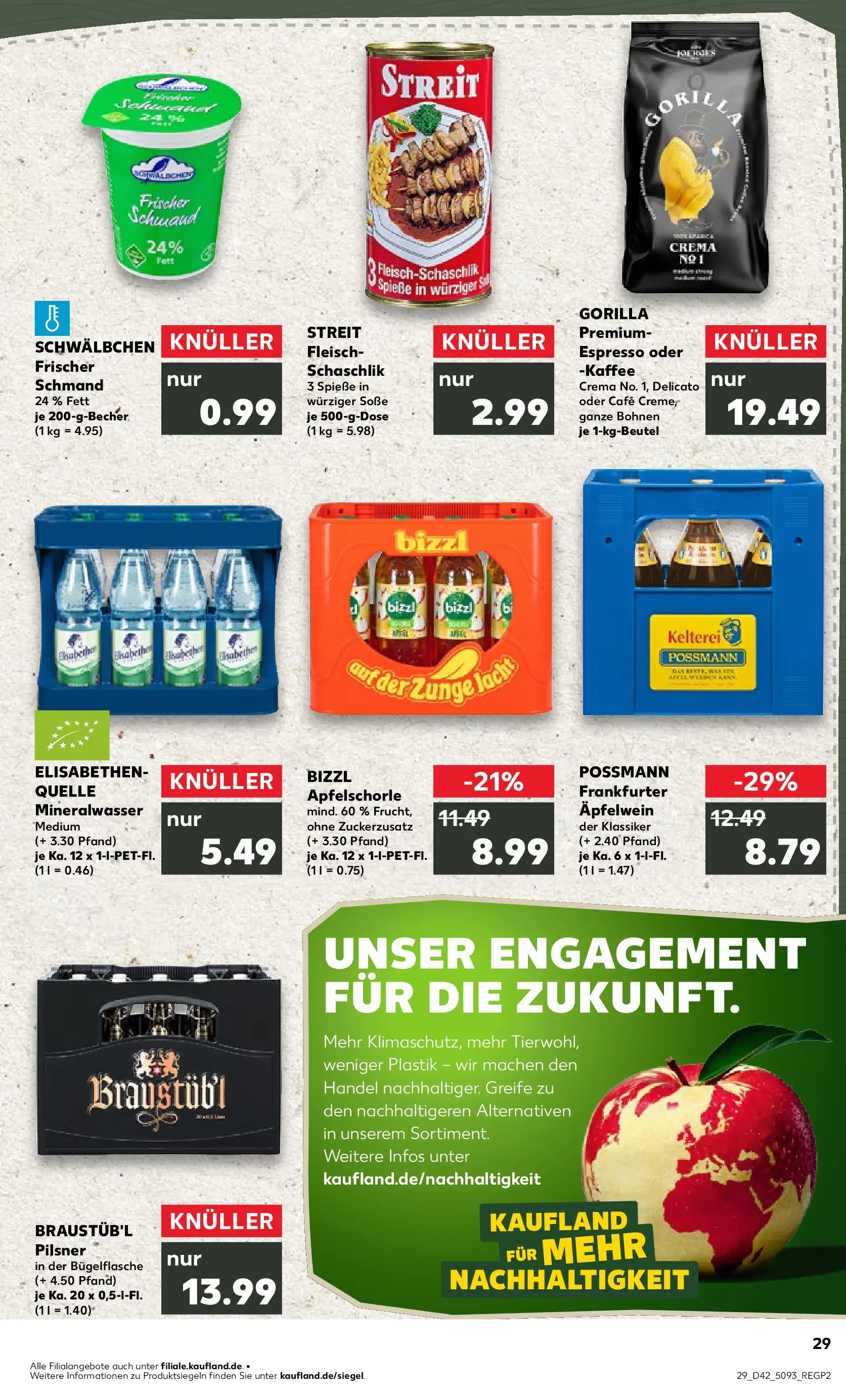 Prospekt Kaufland ab 15.10.2025 » Angebote und Werbung Online | Seite: 29 | Produkte: Äpfel, Spieße, Mineralwasser, Soße Prospekt Kaufland ab 15.10.2025 » Angebote Online zum Blättern | Seite: 29 | Produkte: Äpfel, Spieße, Mineralwasser, Soße