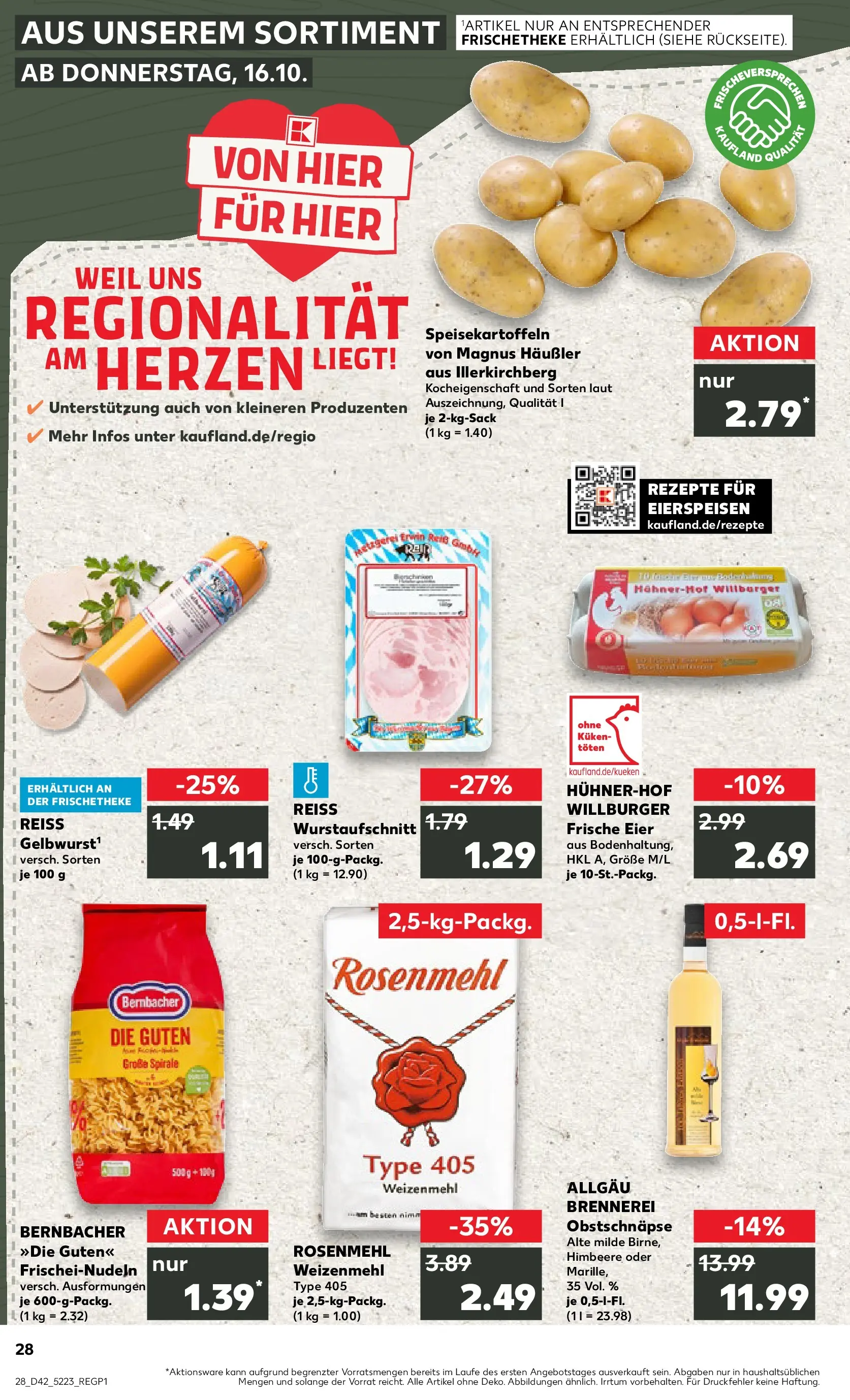 Prospekt Kaufland ab 15.10.2025 » Angebote und Werbung Online | Seite: 28 | Produkte: Eier, Weizenmehl, Himbeere, Pasta Prospekt Kaufland ab 15.10.2025 » Angebote Online zum Blättern | Seite: 28 | Produkte: Eier, Weizenmehl, Himbeere, Pasta