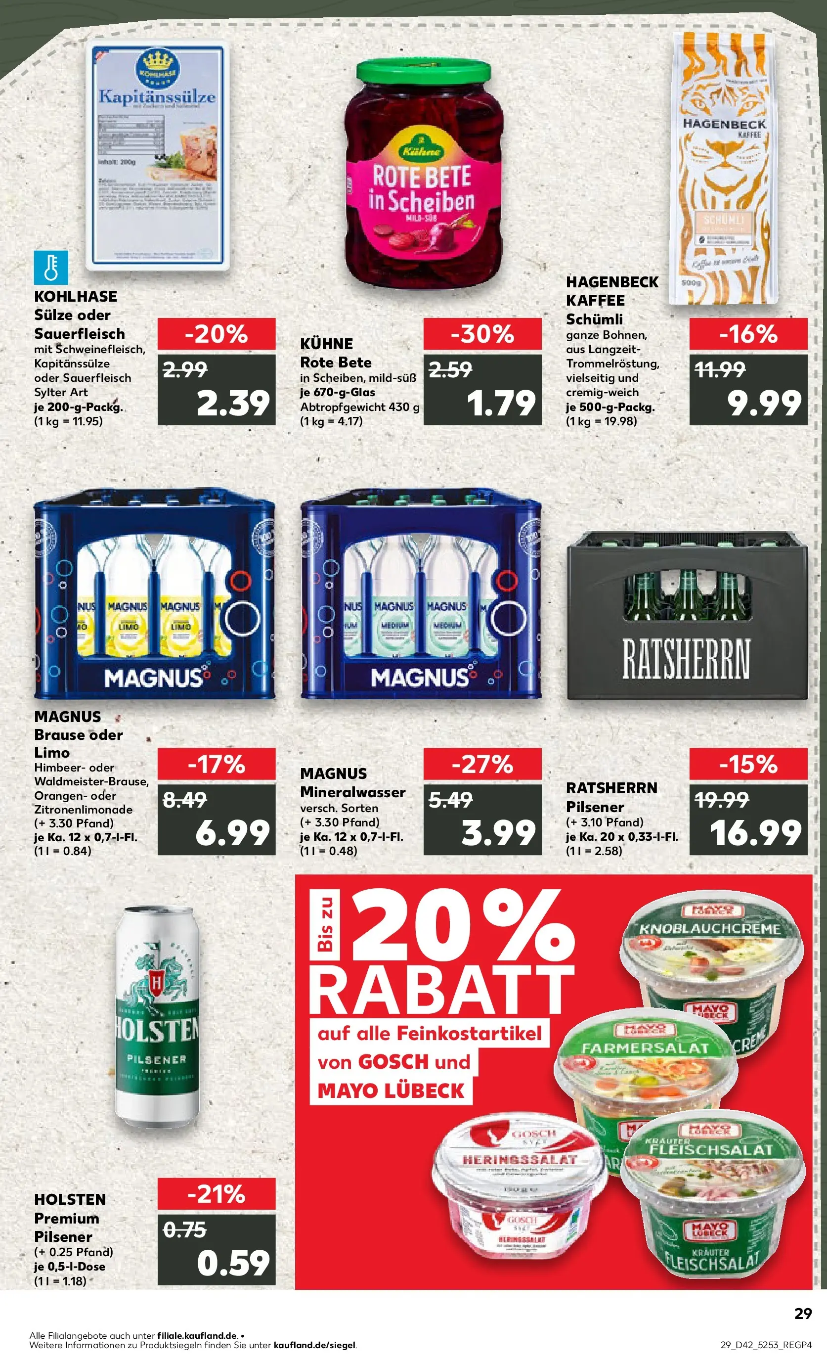 Prospekt Kaufland ab 15.10.2025 » Angebote und Werbung Online | Seite: 29 | Produkte: Kaffee, Orangen, Holsten, Mineralwasser Prospekt Kaufland ab 15.10.2025 » Angebote Online zum Blättern | Seite: 29 | Produkte: Kaffee, Orangen, Holsten, Mineralwasser