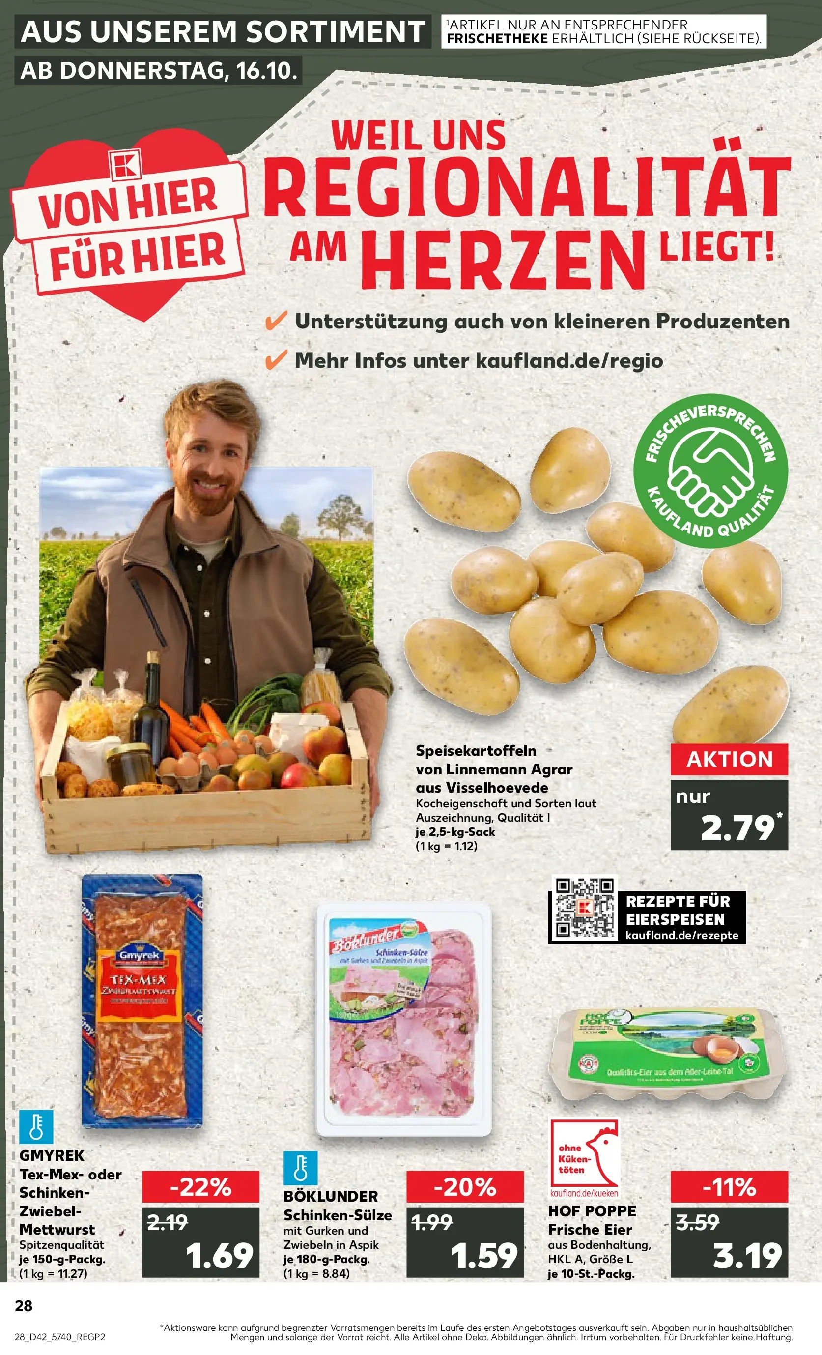 Prospekt Kaufland ab 15.10.2025 » Angebote und Werbung Online | Seite: 28 | Produkte: Eier, Zwiebeln, Schinken, Gurken Prospekt Kaufland ab 15.10.2025 » Angebote Online zum Blättern | Seite: 28 | Produkte: Eier, Zwiebeln, Schinken, Gurken