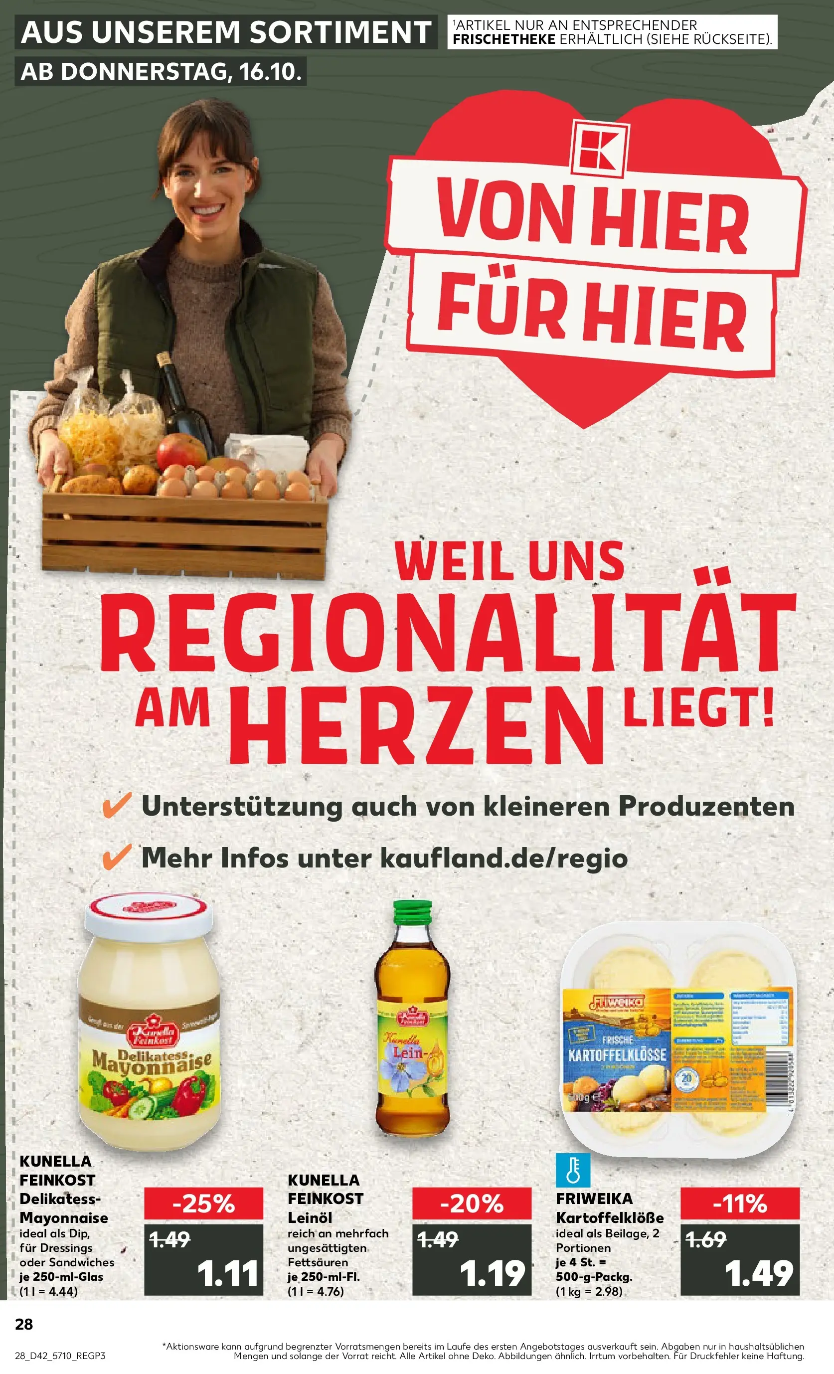 Prospekt Kaufland ab 15.10.2025 » Angebote Online zum Blättern | Seite: 28 | Produkte: Leinöl, Mayonnaise