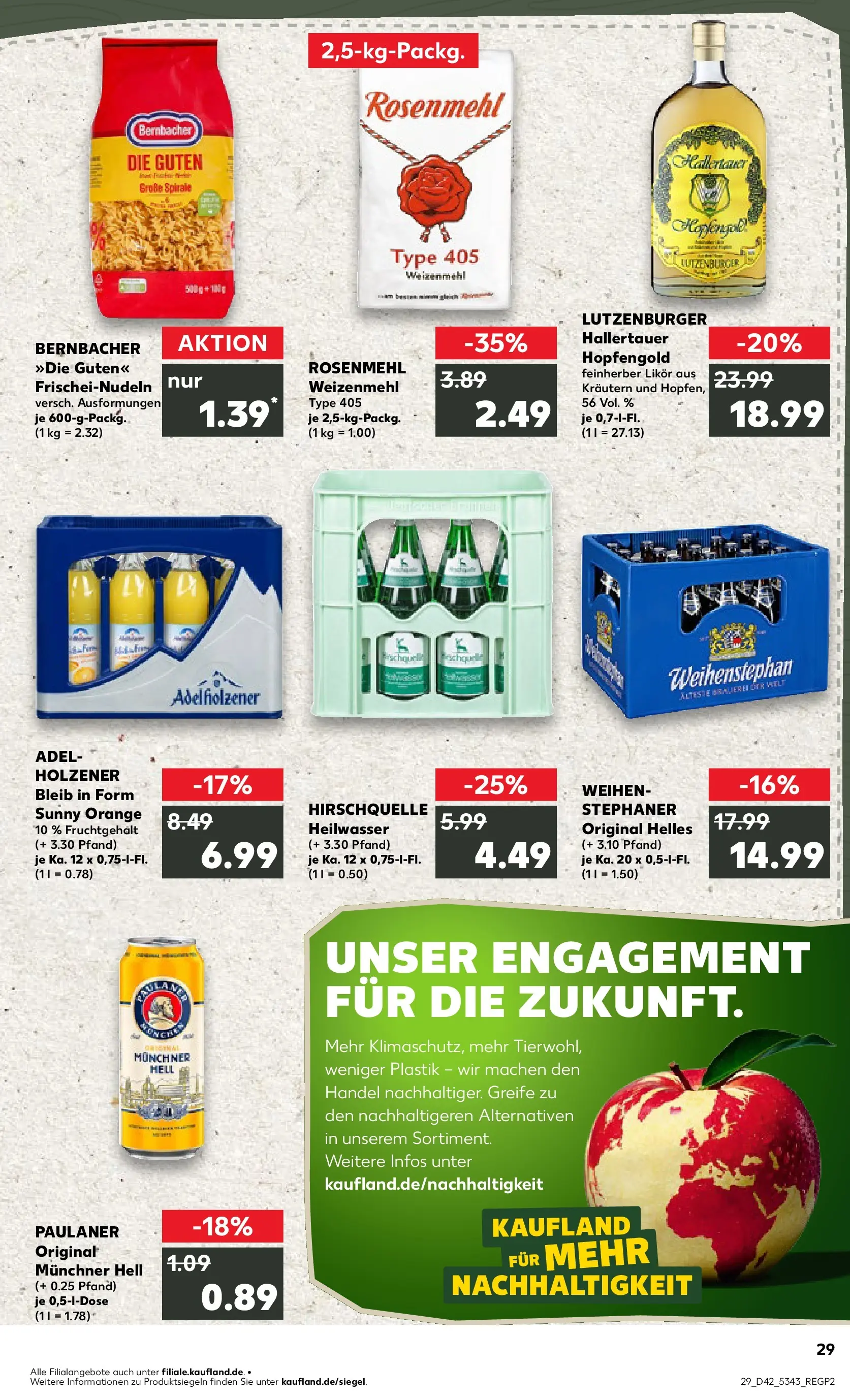 Prospekt Kaufland ab 15.10.2025 » Angebote und Werbung Online | Seite: 29 | Produkte: Likör, Burger, Weizenmehl, Pasta Prospekt Kaufland ab 15.10.2025 » Angebote Online zum Blättern | Seite: 29 | Produkte: Likör, Burger, Weizenmehl, Pasta