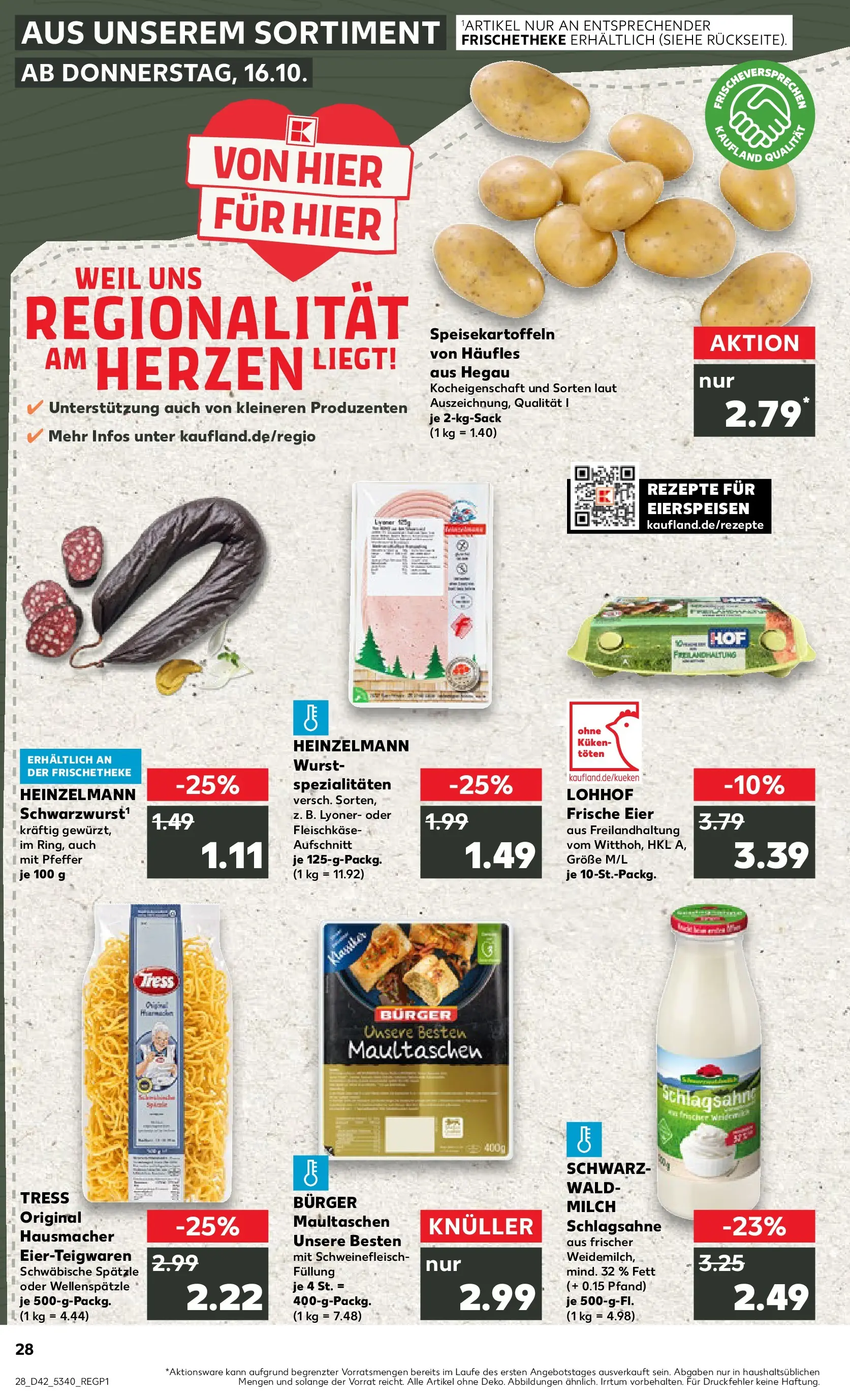Prospekt Kaufland ab 15.10.2025 » Angebote und Werbung Online | Seite: 28 | Produkte: Eier, Burger, Pudding, Pfeffer Prospekt Kaufland ab 15.10.2025 » Angebote Online zum Blättern | Seite: 28 | Produkte: Eier, Burger, Pudding, Pfeffer