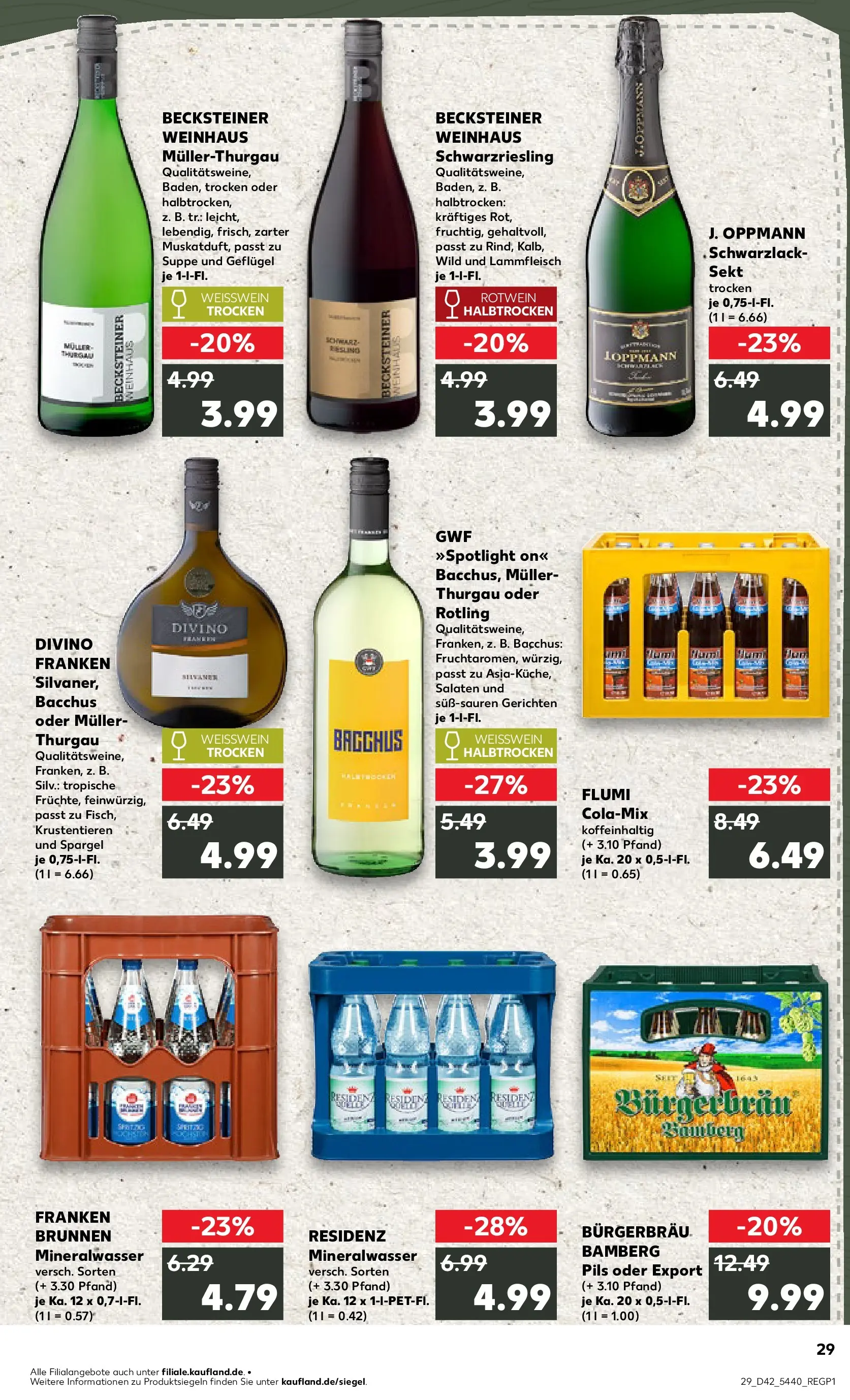 Prospekt Kaufland ab 15.10.2025 » Angebote und Werbung Online | Seite: 29 | Produkte: Weißwein, Rotwein trocken, Pils, Mineralwasser Prospekt Kaufland ab 15.10.2025 » Angebote Online zum Blättern | Seite: 29 | Produkte: Weißwein, Rotwein trocken, Pils, Mineralwasser