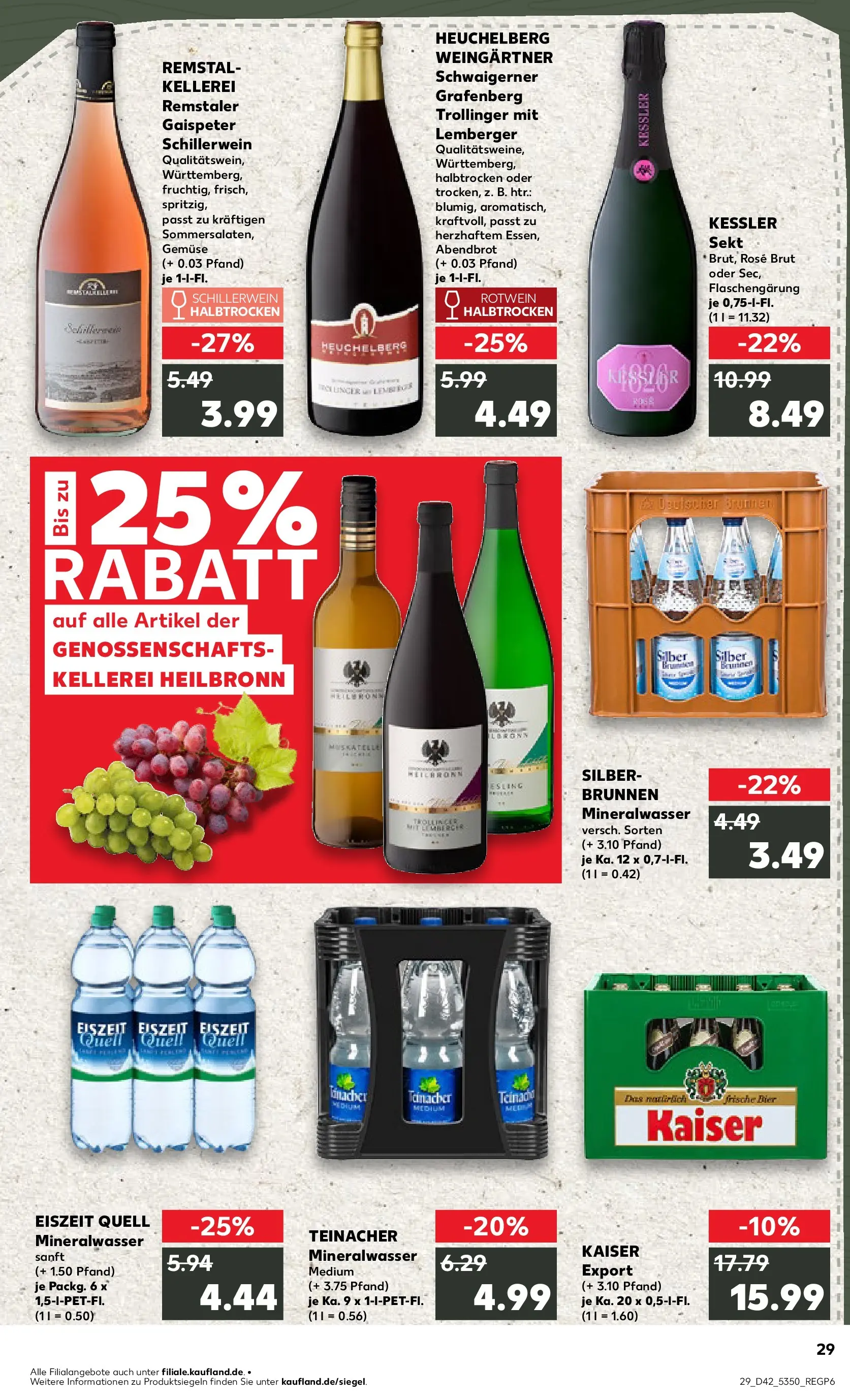 Prospekt Kaufland ab 15.10.2025 » Angebote und Werbung Online | Seite: 29 | Produkte: Bier, Rotwein, Mineralwasser, Gemüse Prospekt Kaufland ab 15.10.2025 » Angebote Online zum Blättern | Seite: 29 | Produkte: Bier, Rotwein, Mineralwasser, Gemüse
