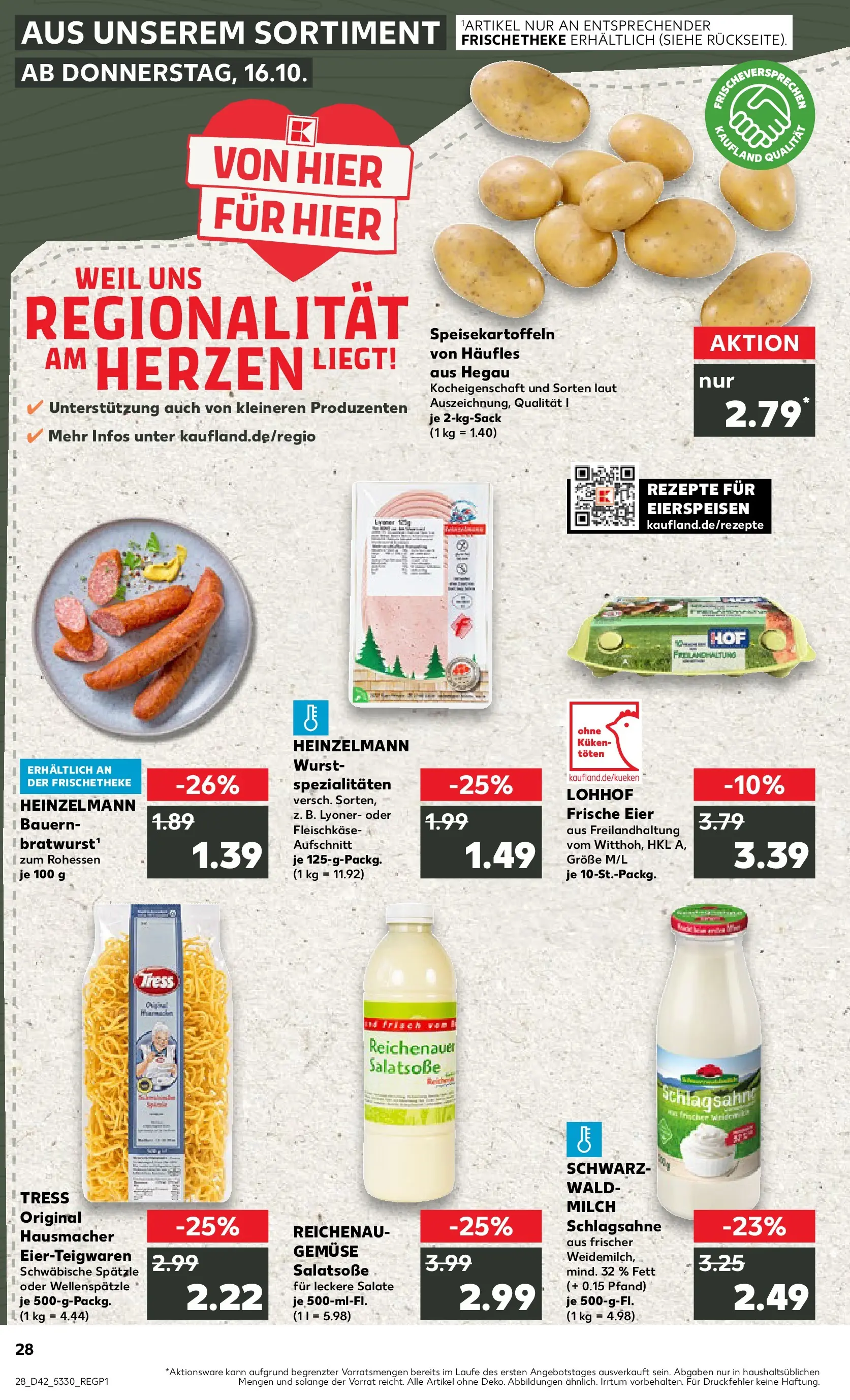 Prospekt Kaufland ab 15.10.2025 » Angebote und Werbung Online | Seite: 28 | Produkte: Milch, Eier, Wurst, Pasta Prospekt Kaufland ab 15.10.2025 » Angebote Online zum Blättern | Seite: 28 | Produkte: Milch, Eier, Wurst, Pasta