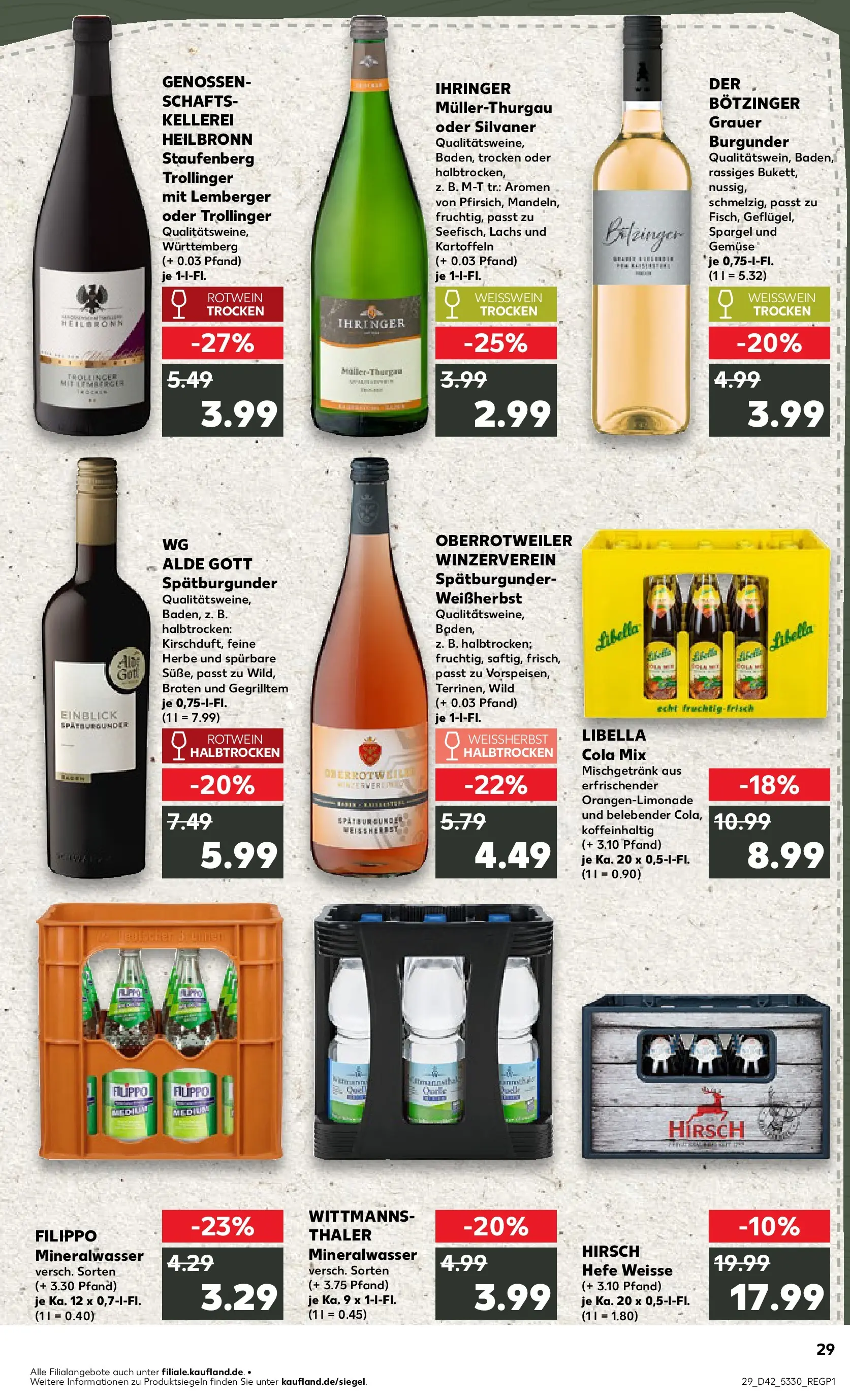 Prospekt Kaufland ab 15.10.2025 » Angebote und Werbung Online | Seite: 29 | Produkte: Cola, Weißwein, Mineralwasser, Gemüse Prospekt Kaufland ab 15.10.2025 » Angebote Online zum Blättern | Seite: 29 | Produkte: Cola, Weißwein, Mineralwasser, Gemüse