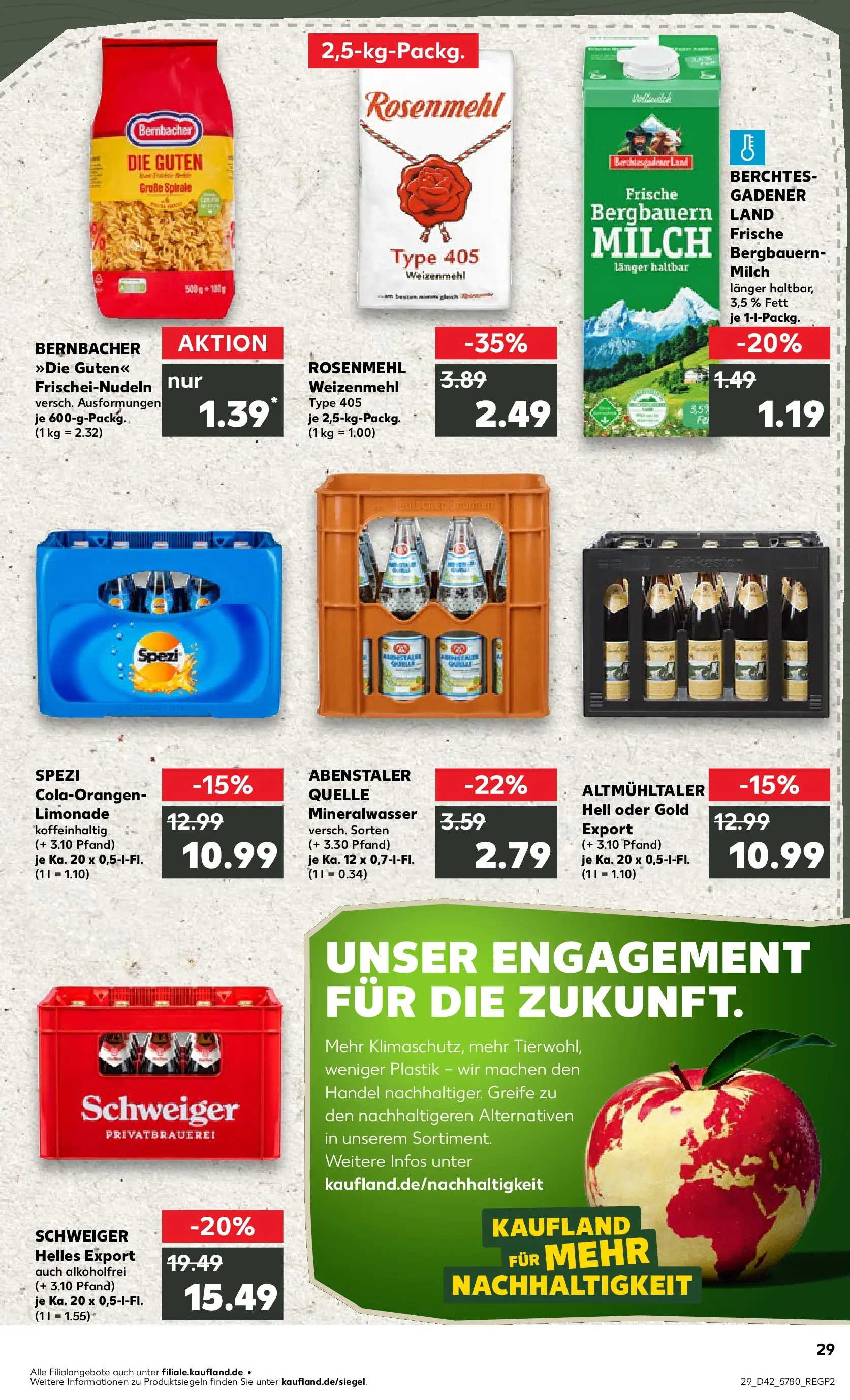 Prospekt Kaufland ab 15.10.2025 » Angebote Online zum Blättern | Seite: 29 | Produkte: Milch, Limonade, Mineralwasser, Pasta