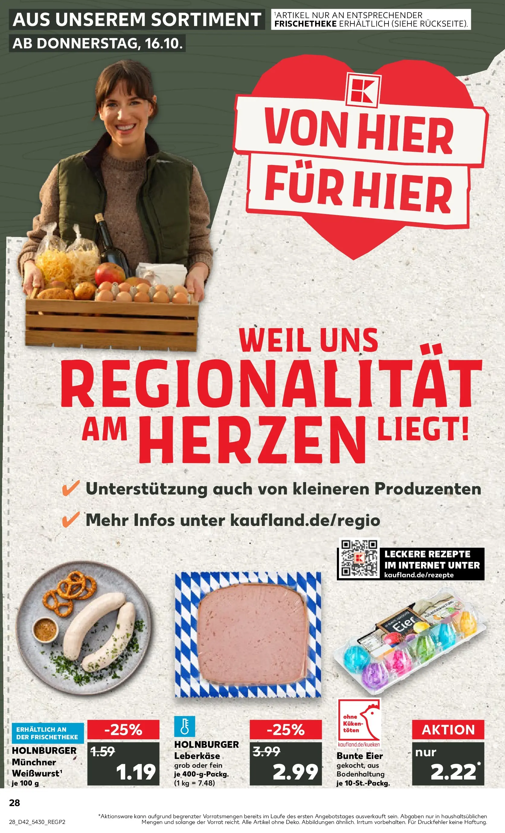 Prospekt Kaufland ab 15.10.2025 » Angebote und Werbung Online | Seite: 28 | Produkte: Eier, Leberkase Prospekt Kaufland ab 15.10.2025 » Angebote Online zum Blättern | Seite: 28 | Produkte: Eier, Leberkase
