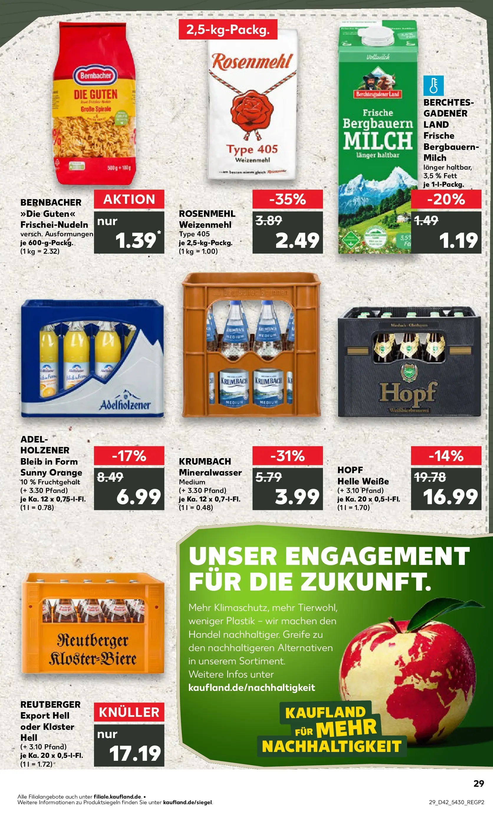 Prospekt Kaufland ab 15.10.2025 » Angebote und Werbung Online | Seite: 29 | Produkte: Milch, Adelholzener, Weizenmehl, Pasta Prospekt Kaufland ab 15.10.2025 » Angebote Online zum Blättern | Seite: 29 | Produkte: Milch, Adelholzener, Weizenmehl, Pasta