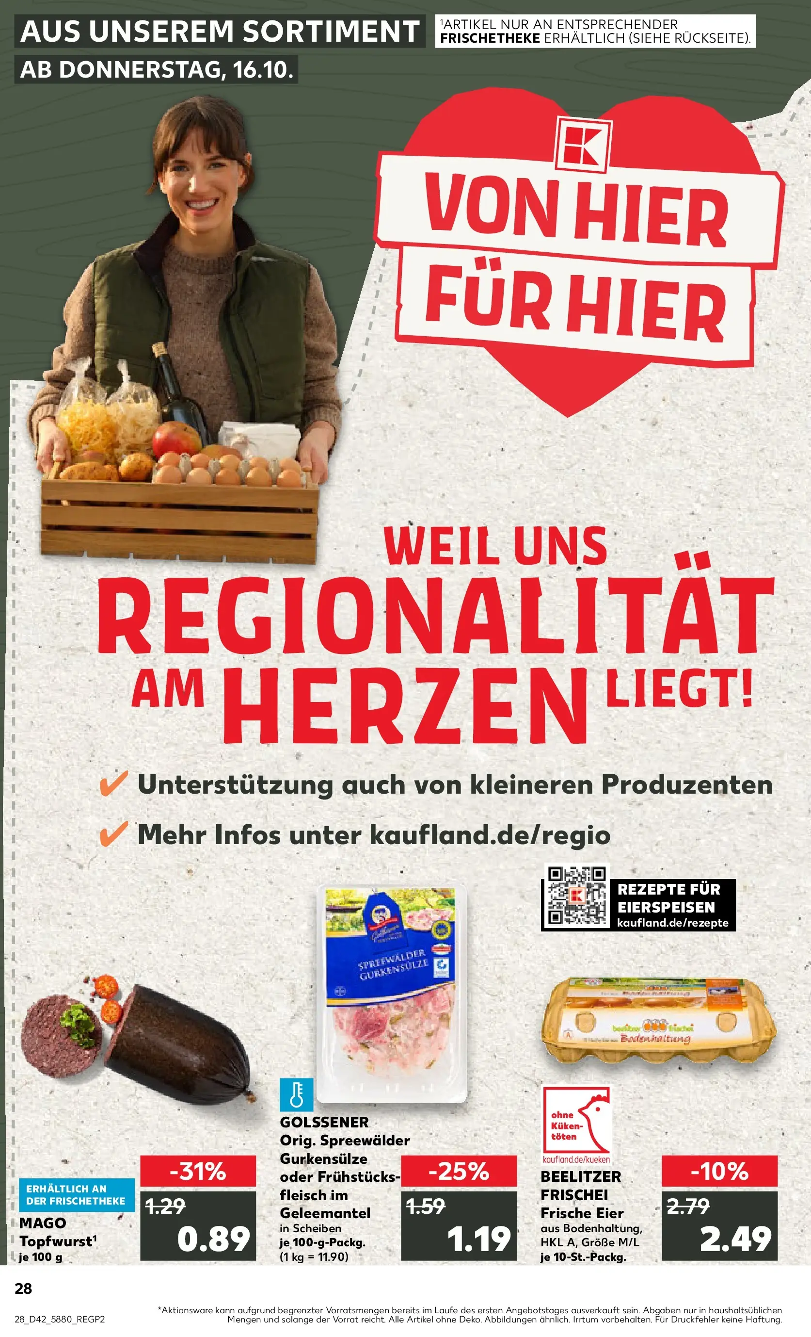 Prospekt Kaufland ab 15.10.2025 » Angebote und Werbung Online | Seite: 28 | Produkte: Eier, Fleisch Prospekt Kaufland ab 15.10.2025 » Angebote Online zum Blättern | Seite: 28 | Produkte: Eier, Fleisch