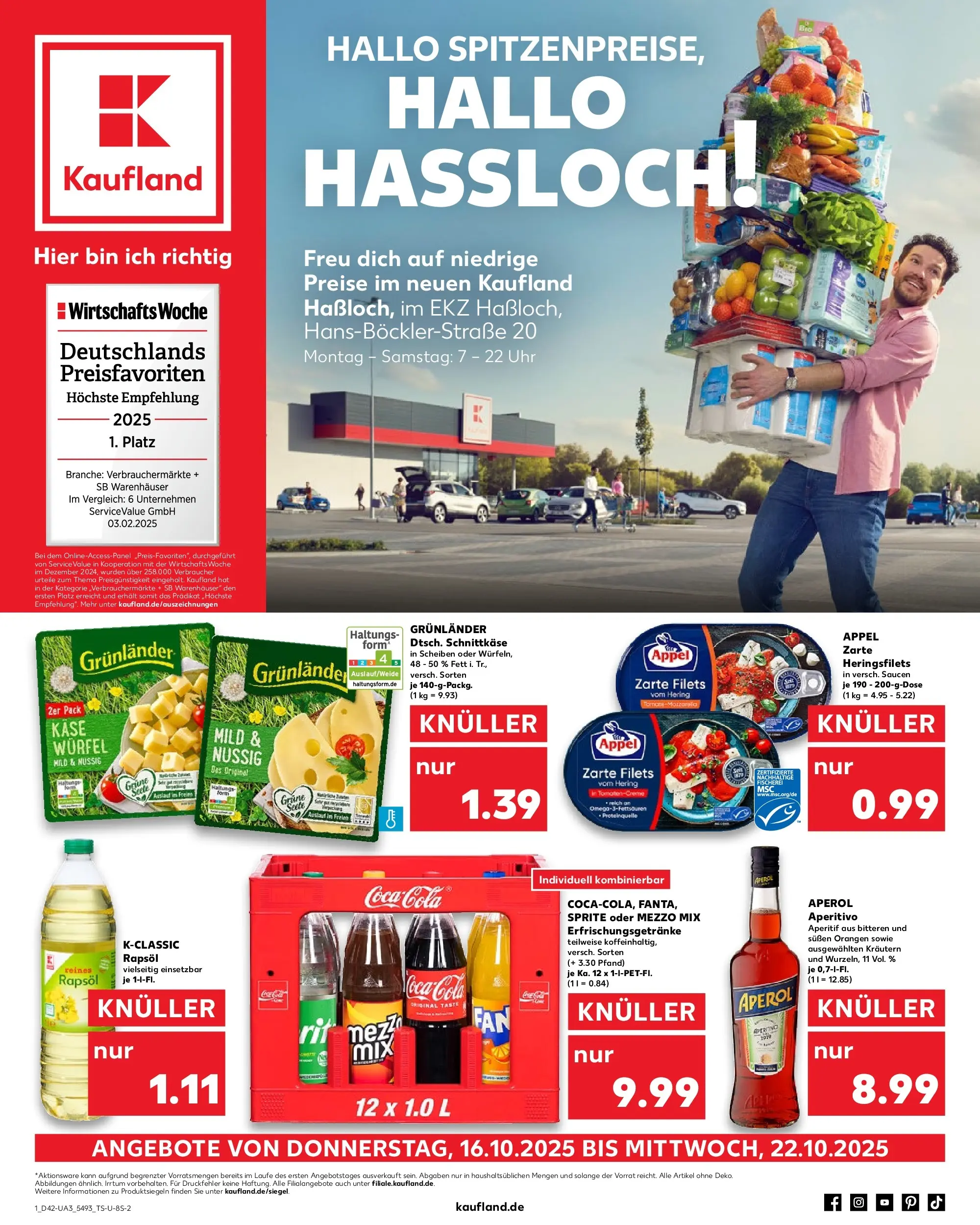 Prospekt Kaufland ab 15.10.2025 » Angebote Online zum Blättern | Seite: 1 | Produkte: Coca cola, Sprite, Cola, Oder mezzo mix