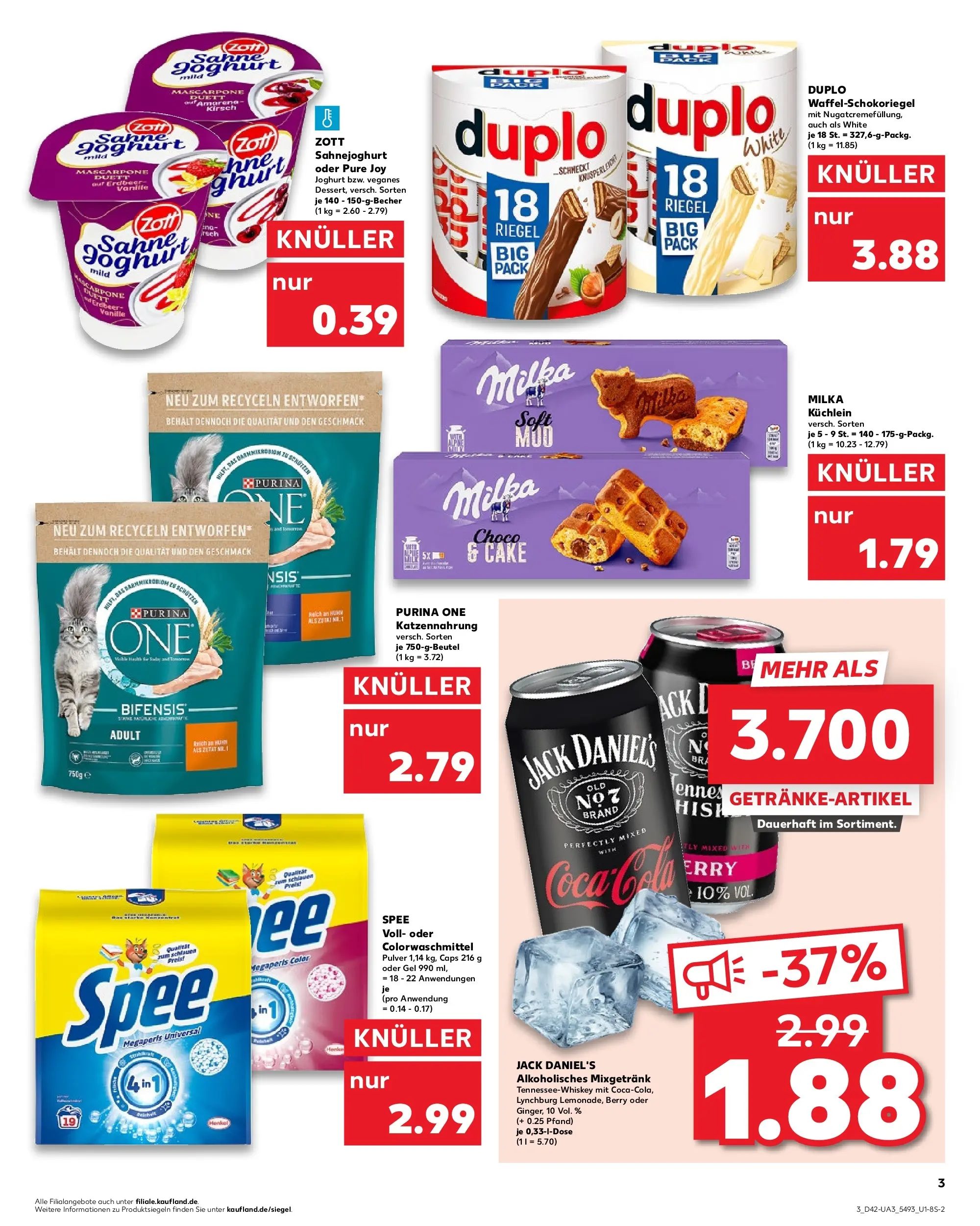 Prospekt Kaufland ab 15.10.2025 » Angebote Online zum Blättern | Seite: 3 | Produkte: Mascarpone, Rum, Jack Daniel's, Milka