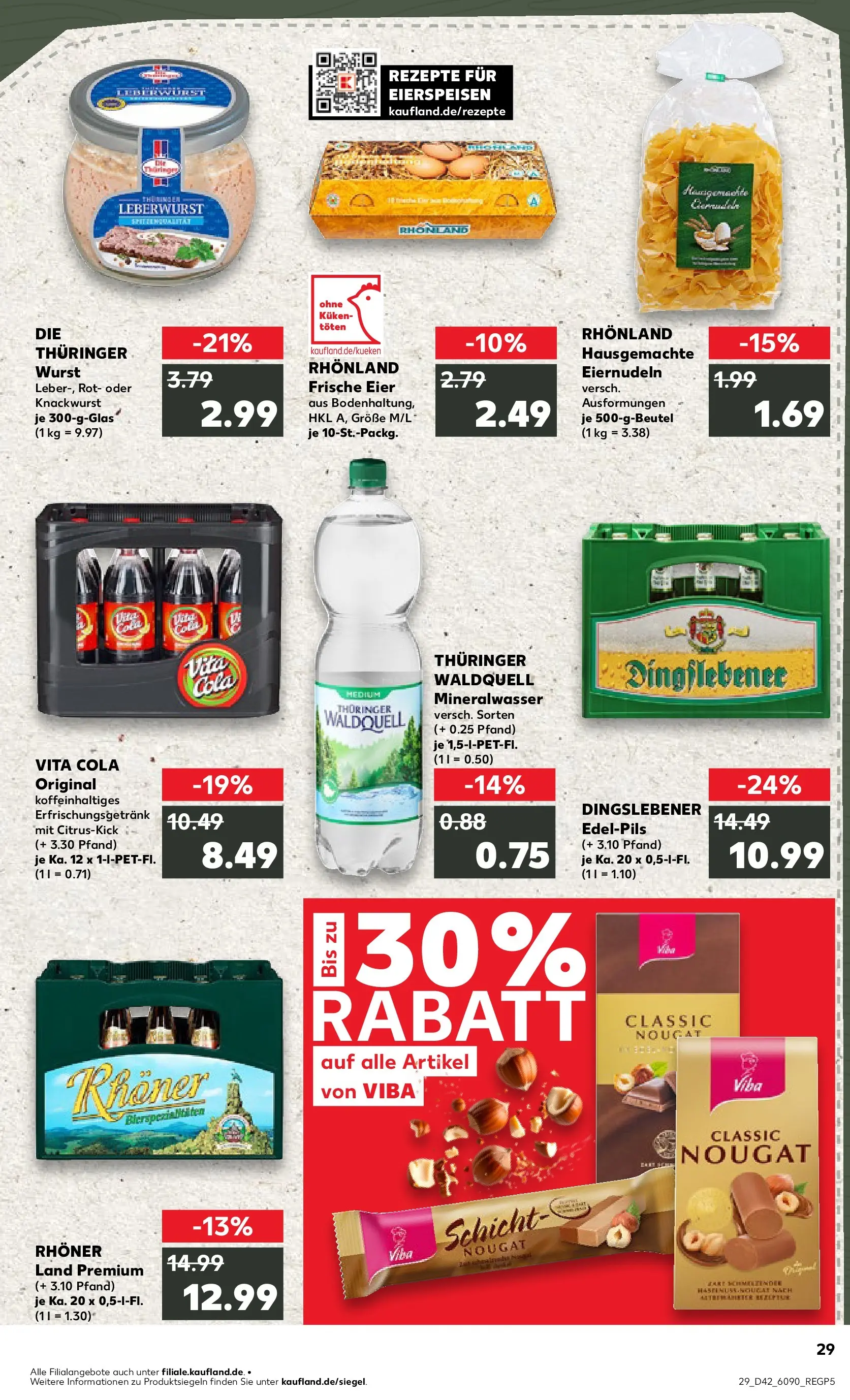Prospekt Kaufland ab 15.10.2025 » Angebote und Werbung Online | Seite: 29 | Produkte: Cola, Eier, Mineralwasser, Wurst Prospekt Kaufland ab 15.10.2025 » Angebote Online zum Blättern | Seite: 29 | Produkte: Cola, Eier, Mineralwasser, Wurst