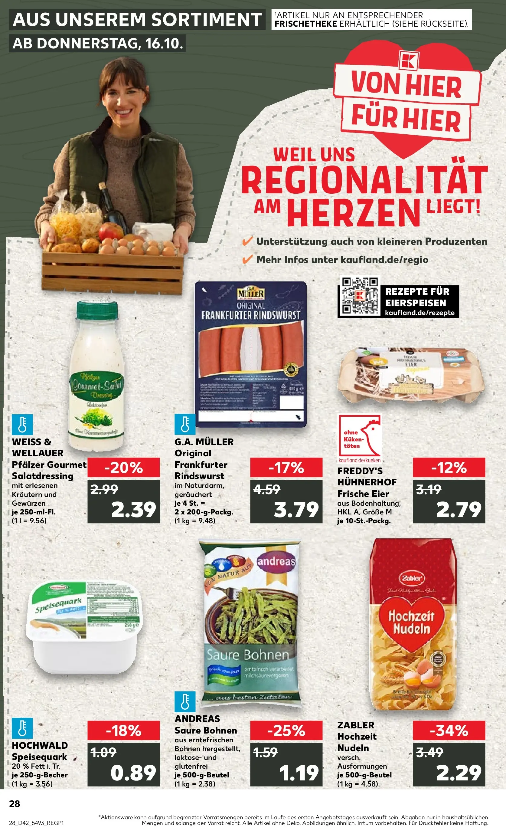 Prospekt Kaufland ab 15.10.2025 » Angebote Online zum Blättern | Seite: 36 | Produkte: Quark, Eier, Nudeln, Speisequark
