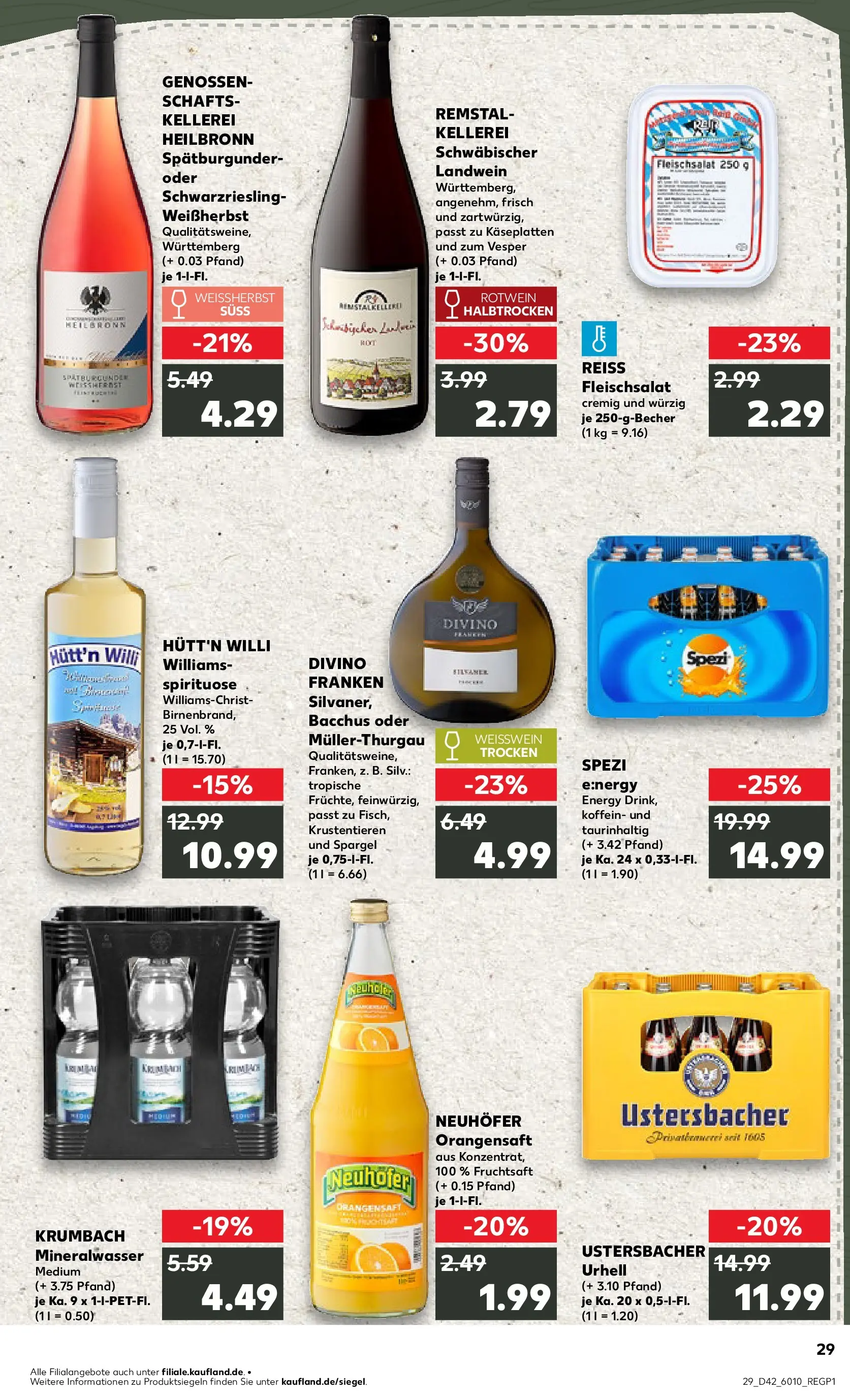 Prospekt Kaufland ab 15.10.2025 » Angebote und Werbung Online | Seite: 29 | Produkte: Energy, Weißwein, Spargel, Orangensaft Prospekt Kaufland ab 15.10.2025 » Angebote Online zum Blättern | Seite: 29 | Produkte: Energy, Weißwein, Spargel, Orangensaft