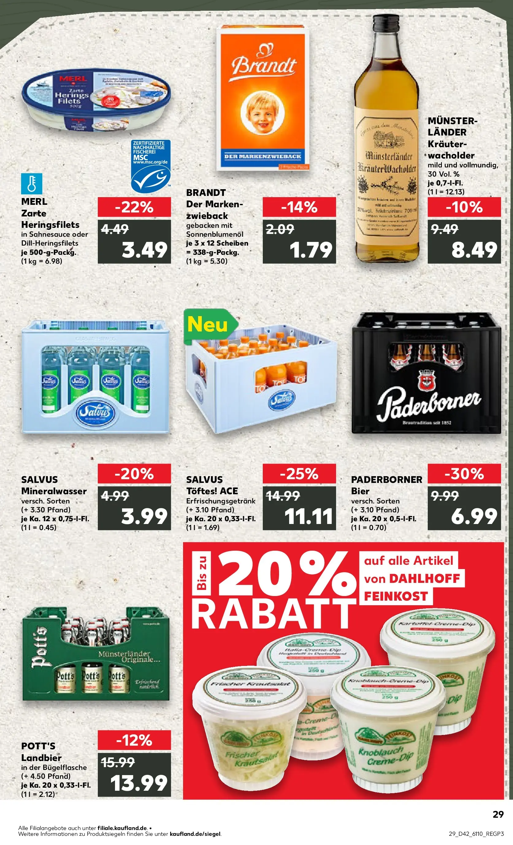Prospekt Kaufland ab 15.10.2025 » Angebote und Werbung Online | Seite: 29 | Produkte: Bier, Sonnenblumenol, Mineralwasser, Knoblauch Prospekt Kaufland ab 15.10.2025 » Angebote Online zum Blättern | Seite: 29 | Produkte: Bier, Sonnenblumenol, Mineralwasser, Knoblauch