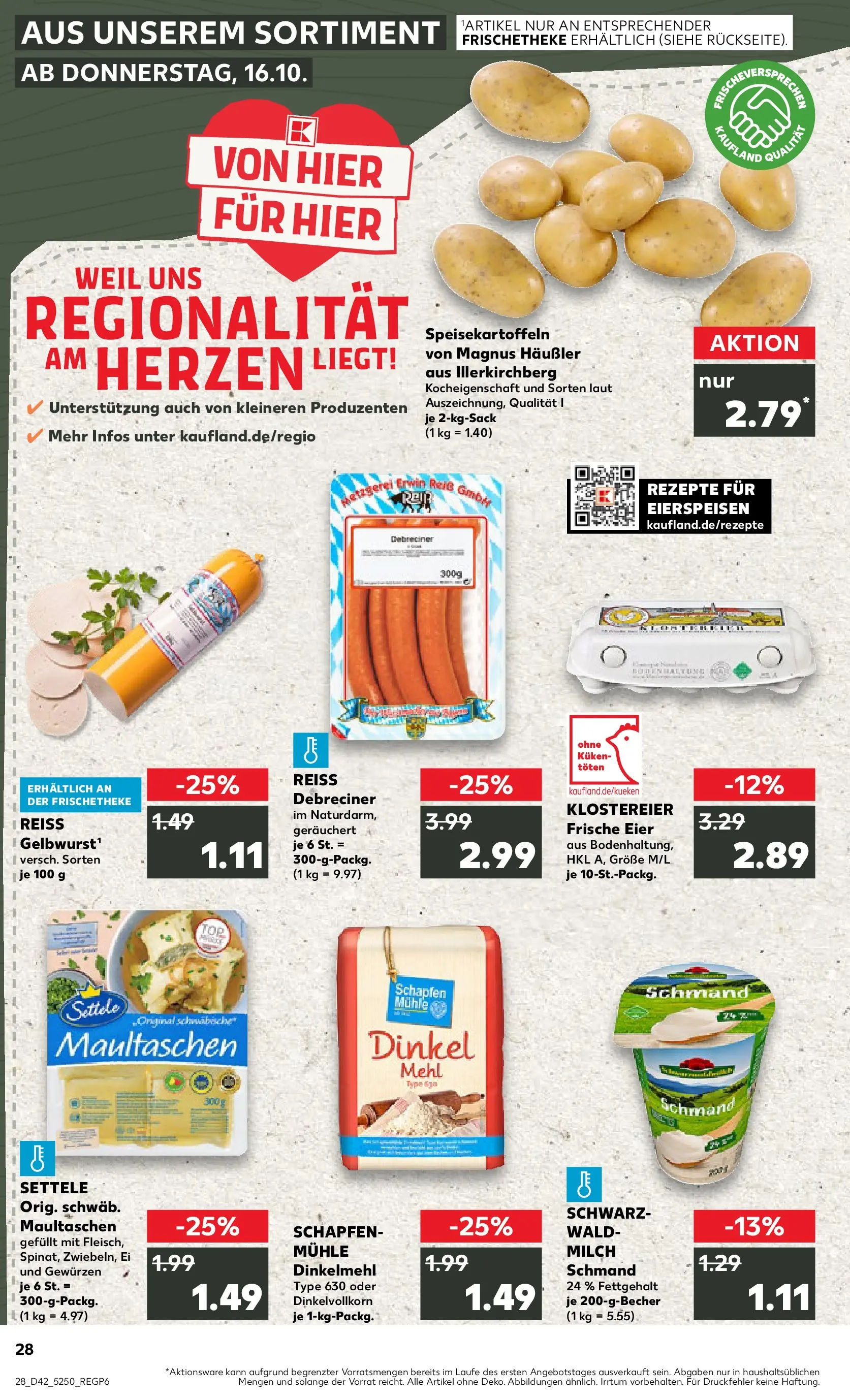 Prospekt Kaufland ab 15.10.2025 » Angebote und Werbung Online | Seite: 28 | Produkte: Mühle, Mehl, Milch, Eier Prospekt Kaufland ab 15.10.2025 » Angebote Online zum Blättern | Seite: 28 | Produkte: Mühle, Mehl, Milch, Eier