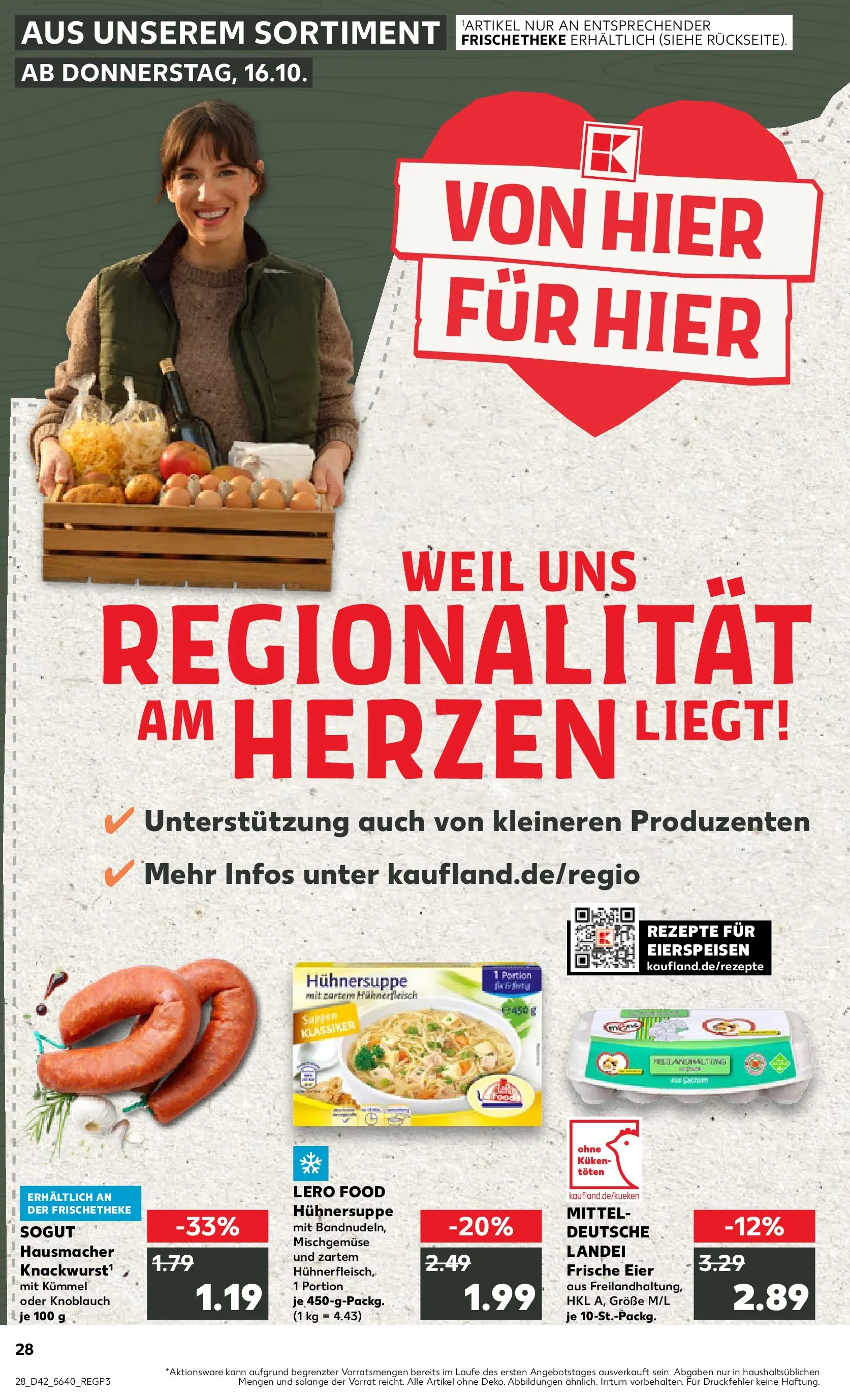 Prospekt Kaufland ab 15.10.2025 » Angebote und Werbung Online | Seite: 28 | Produkte: Eier, Knoblauch, Hühnerfleisch Prospekt Kaufland ab 15.10.2025 » Angebote Online zum Blättern | Seite: 28 | Produkte: Eier, Knoblauch, Hühnerfleisch