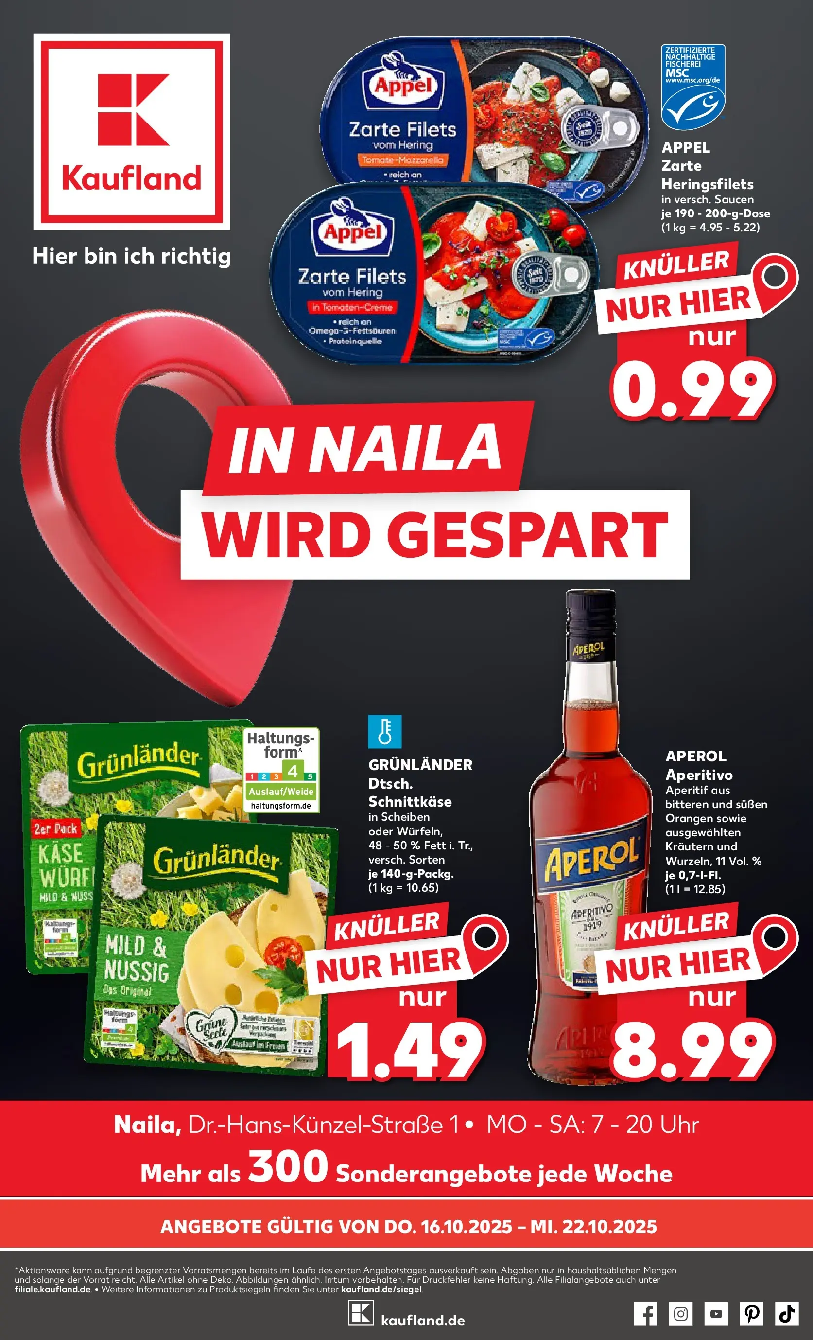 Prospekt Kaufland ab 15.10.2025 » Angebote und Werbung Online | Seite: 1 | Produkte: Mozzarella, Orangen, Grunlander, Aperol Prospekt Kaufland ab 15.10.2025 » Angebote Online zum Blättern | Seite: 1 | Produkte: Mozzarella, Orangen, Grunlander, Aperol
