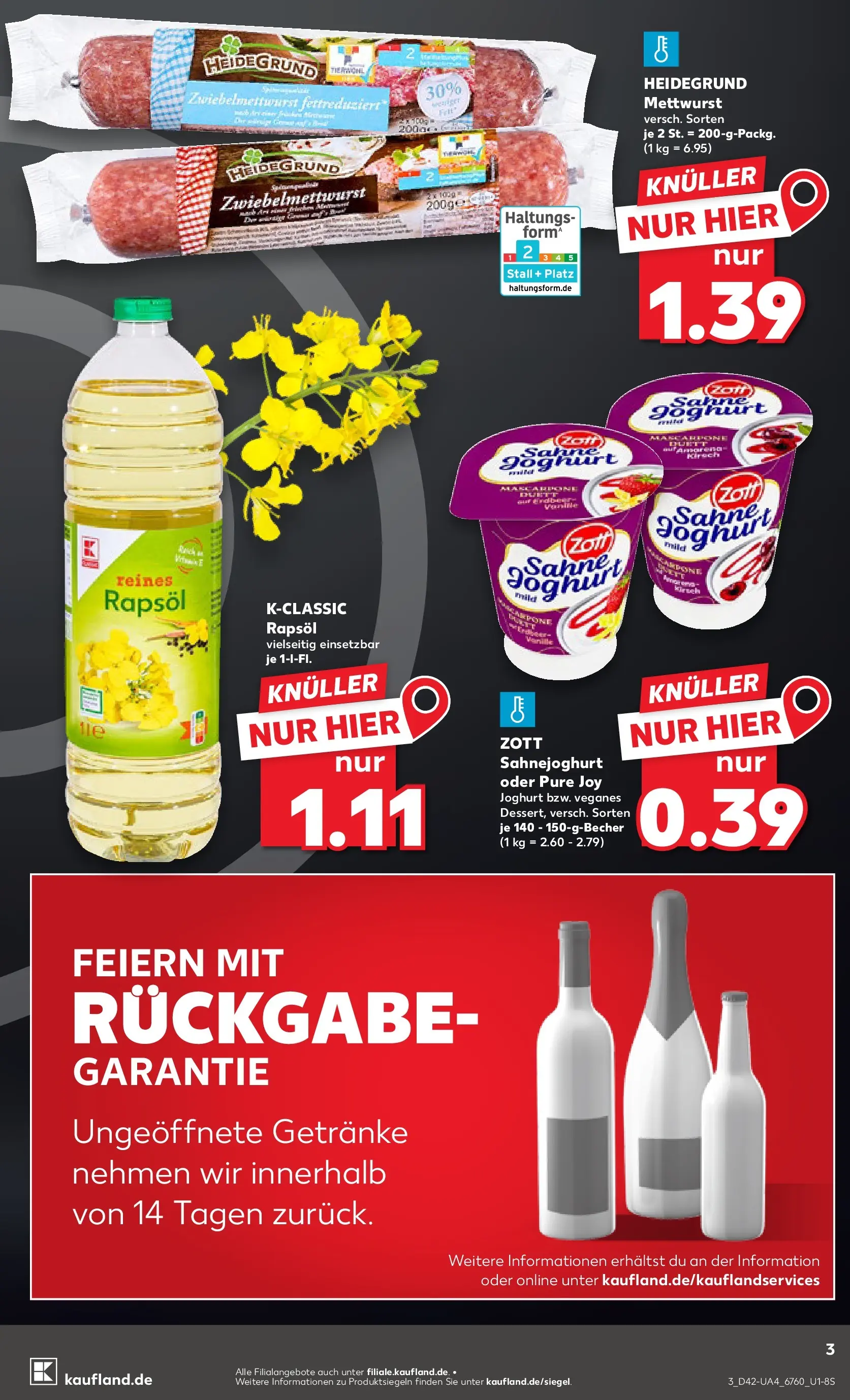 Prospekt Kaufland ab 15.10.2025 » Angebote und Werbung Online | Seite: 3 | Produkte: Joghurt, Rapsöl, Sahne Prospekt Kaufland ab 15.10.2025 » Angebote Online zum Blättern | Seite: 3 | Produkte: Joghurt, Rapsöl, Sahne