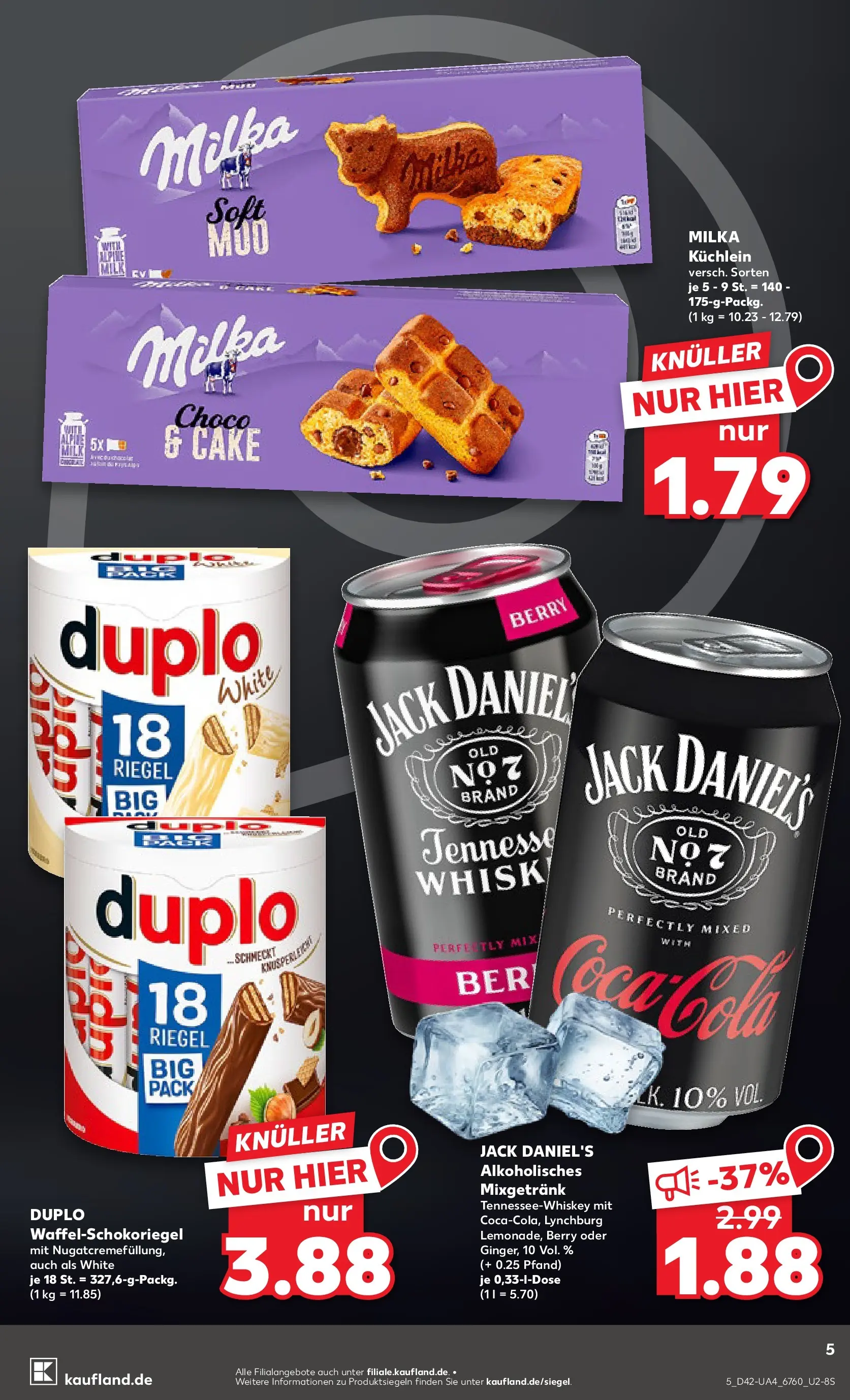 Prospekt Kaufland ab 15.10.2025 » Angebote und Werbung Online | Seite: 5 | Produkte: Jack Daniel's, Milka Prospekt Kaufland ab 15.10.2025 » Angebote Online zum Blättern | Seite: 5 | Produkte: Jack Daniel's, Milka