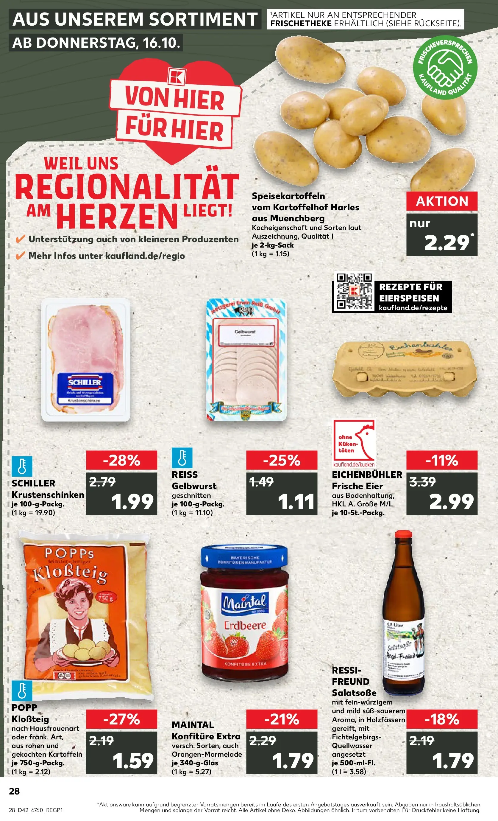 Prospekt Kaufland ab 15.10.2025 » Angebote und Werbung Online | Seite: 36 | Produkte: Eier, Dressing, Kartoffeln Prospekt Kaufland ab 15.10.2025 » Angebote Online zum Blättern | Seite: 36 | Produkte: Eier, Dressing, Kartoffeln