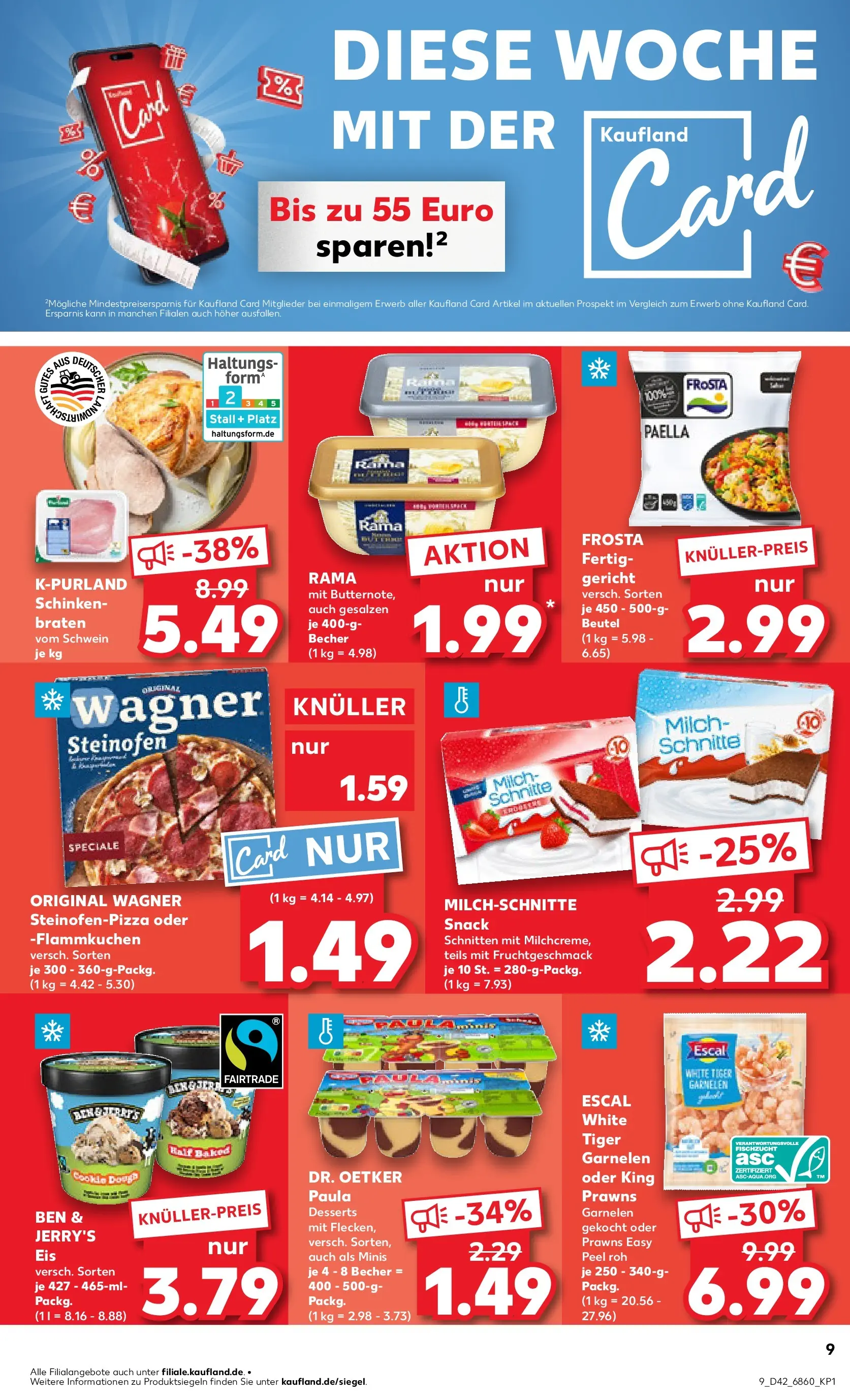 Prospekt Kaufland ab 15.10.2025 » Angebote und Werbung Online | Seite: 9 | Produkte: Rama, Garnelen, Schinken, Tiger garnelen Prospekt Kaufland ab 15.10.2025 » Angebote Online zum Blättern | Seite: 9 | Produkte: Rama, Garnelen, Schinken, Tiger garnelen