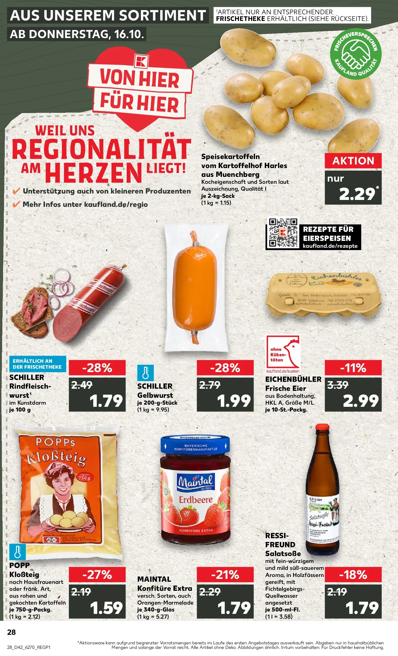 Prospekt Kaufland ab 15.10.2025 » Angebote und Werbung Online | Seite: 28 | Produkte: Eier, Dressing, Wurst, Rindfleisch Prospekt Kaufland ab 15.10.2025 » Angebote Online zum Blättern | Seite: 28 | Produkte: Eier, Dressing, Wurst, Rindfleisch