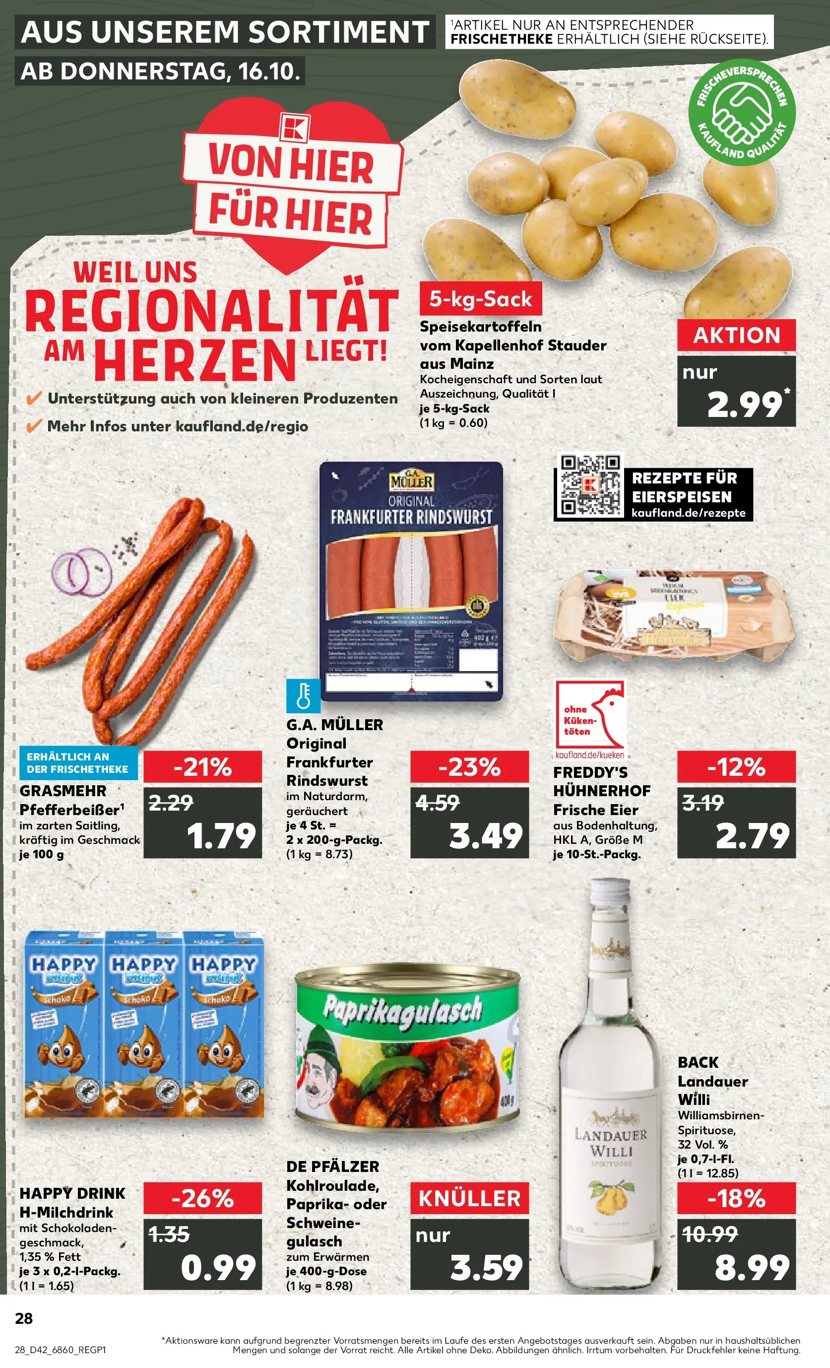 Prospekt Kaufland ab 15.10.2025 » Angebote und Werbung Online | Seite: 28 | Produkte: Schweinegulasch, Eier, Paprika, Gulasch Prospekt Kaufland ab 15.10.2025 » Angebote Online zum Blättern | Seite: 28 | Produkte: Schweinegulasch, Eier, Paprika, Gulasch