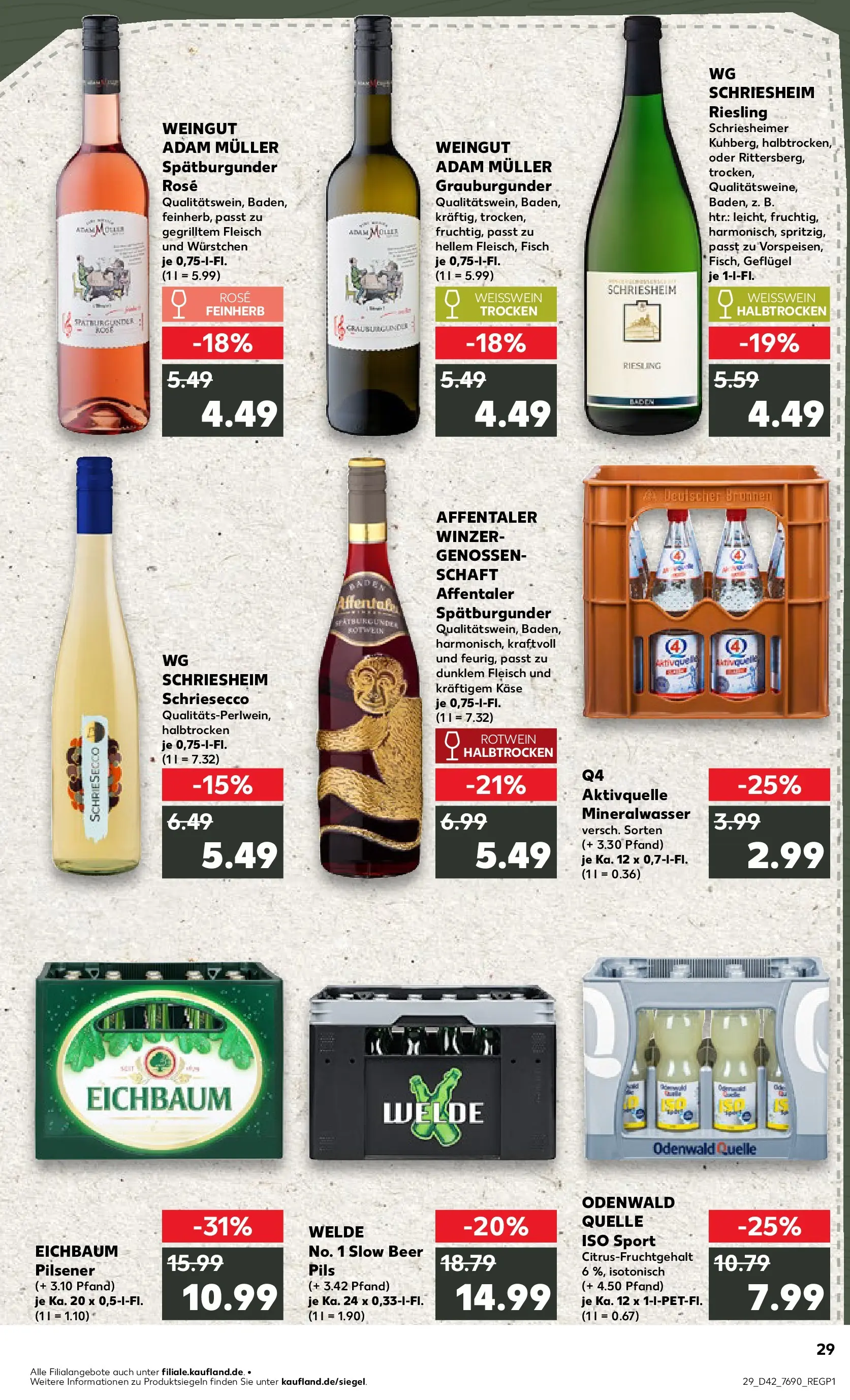 Prospekt Kaufland ab 15.10.2025 » Angebote und Werbung Online | Seite: 29 | Produkte: Rotwein, Bad, Mineralwasser, Fisch Prospekt Kaufland ab 15.10.2025 » Angebote Online zum Blättern | Seite: 29 | Produkte: Rotwein, Bad, Mineralwasser, Fisch