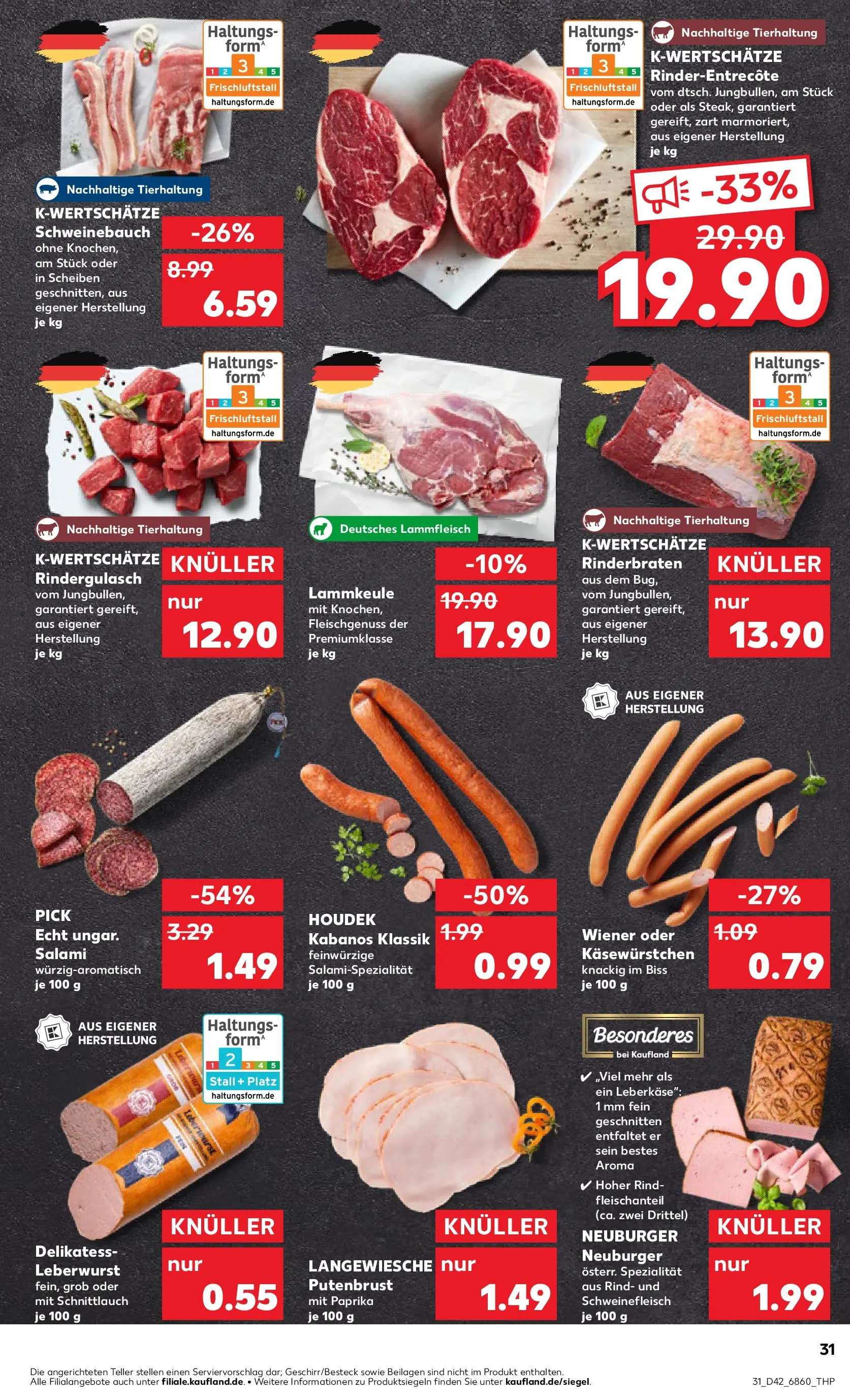 Prospekt Kaufland ab 15.10.2025 » Angebote und Werbung Online | Seite: 31 | Produkte: Rinderbraten, Schweinebauch, Steak, Leberkase Prospekt Kaufland ab 15.10.2025 » Angebote Online zum Blättern | Seite: 31 | Produkte: Rinderbraten, Schweinebauch, Steak, Leberkase