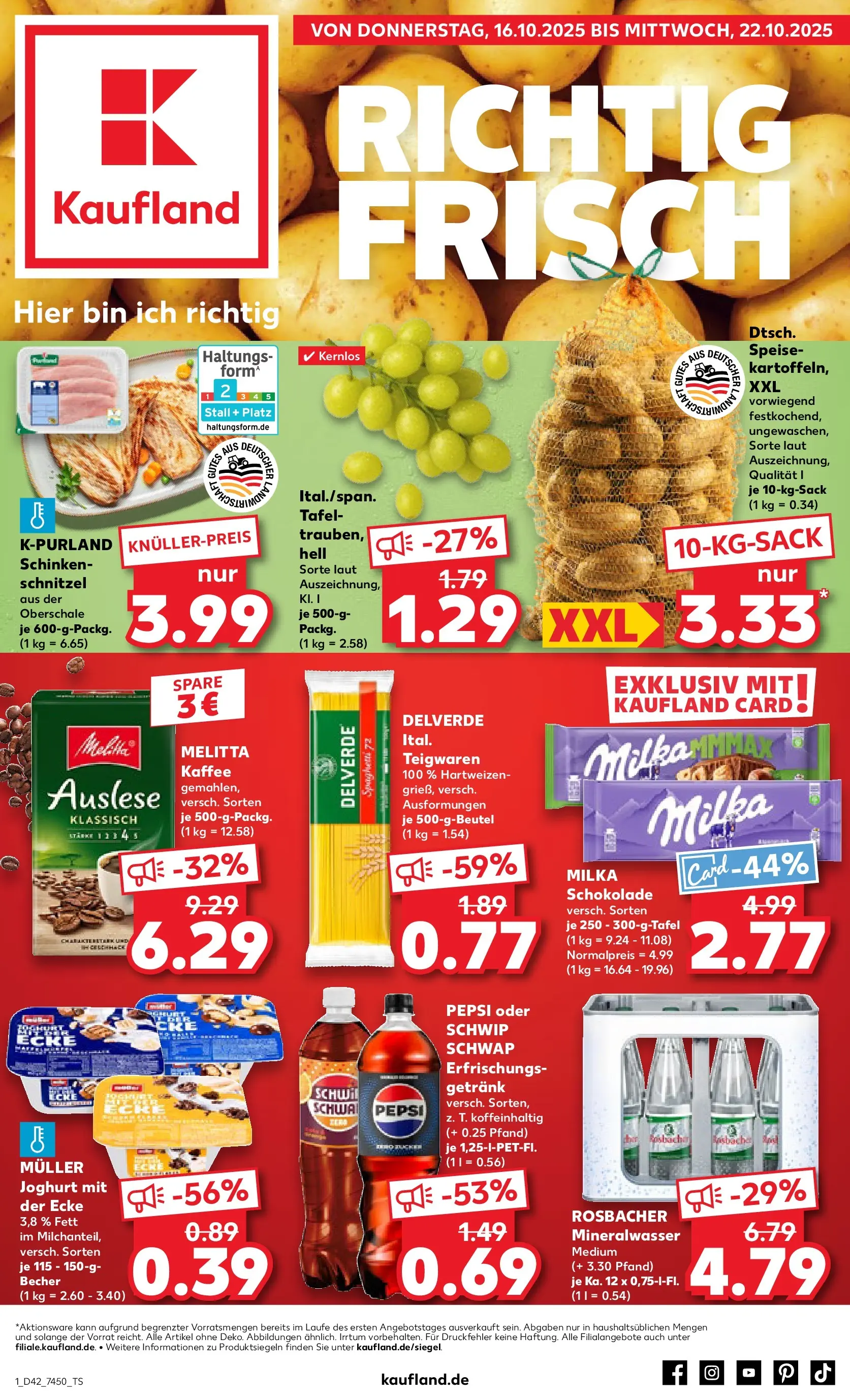 Prospekt Kaufland ab 15.10.2025 » Angebote und Werbung Online | Seite: 1 | Produkte: Joghurt, Kaffee, Schwip schwap, Milka Prospekt Kaufland ab 15.10.2025 » Angebote Online zum Blättern | Seite: 1 | Produkte: Joghurt, Kaffee, Schwip schwap, Milka