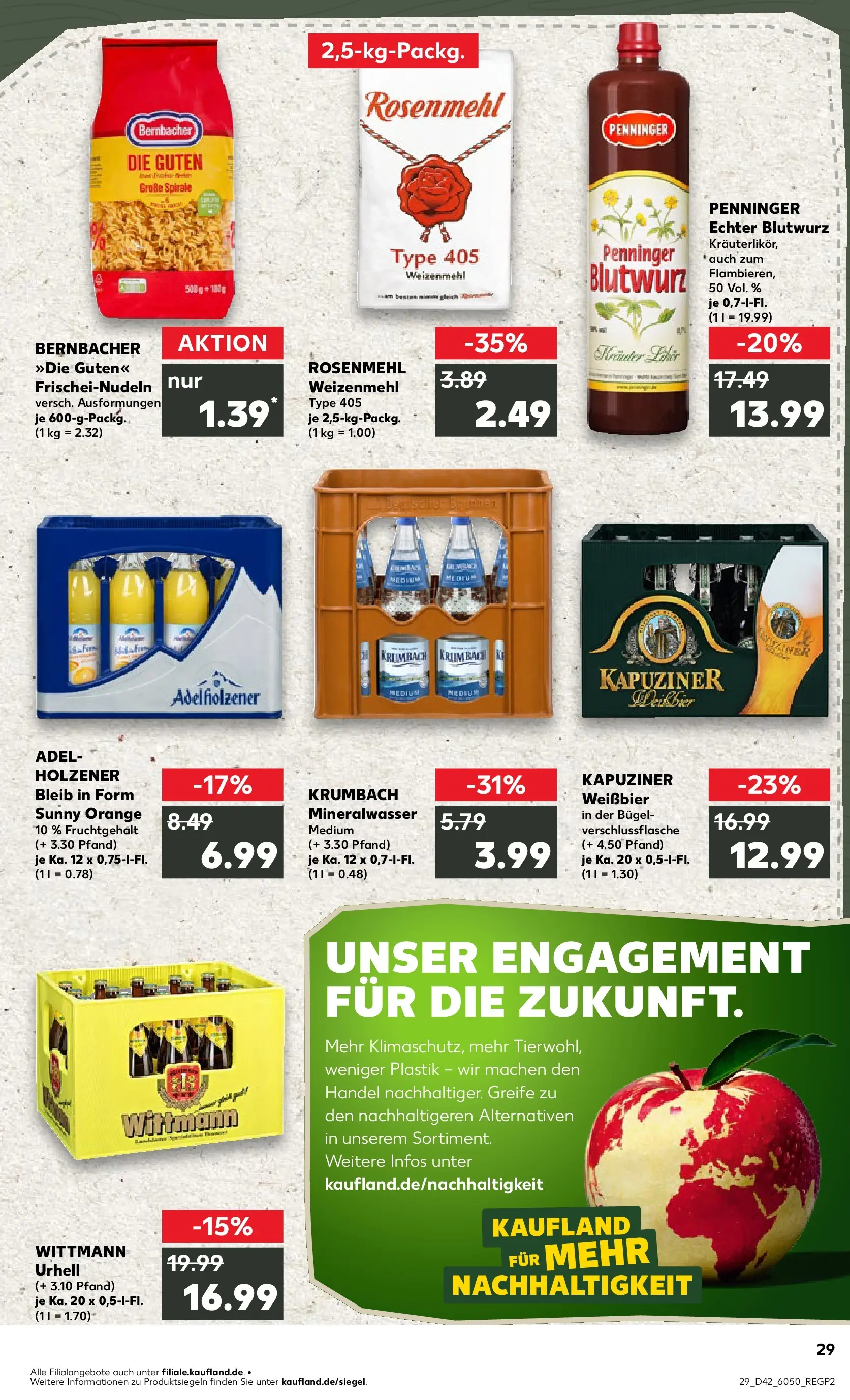 Prospekt Kaufland ab 15.10.2025 » Angebote und Werbung Online | Seite: 29 | Produkte: Weißbier, Adelholzener, Weizenmehl, Pasta Prospekt Kaufland ab 15.10.2025 » Angebote Online zum Blättern | Seite: 29 | Produkte: Weißbier, Adelholzener, Weizenmehl, Pasta