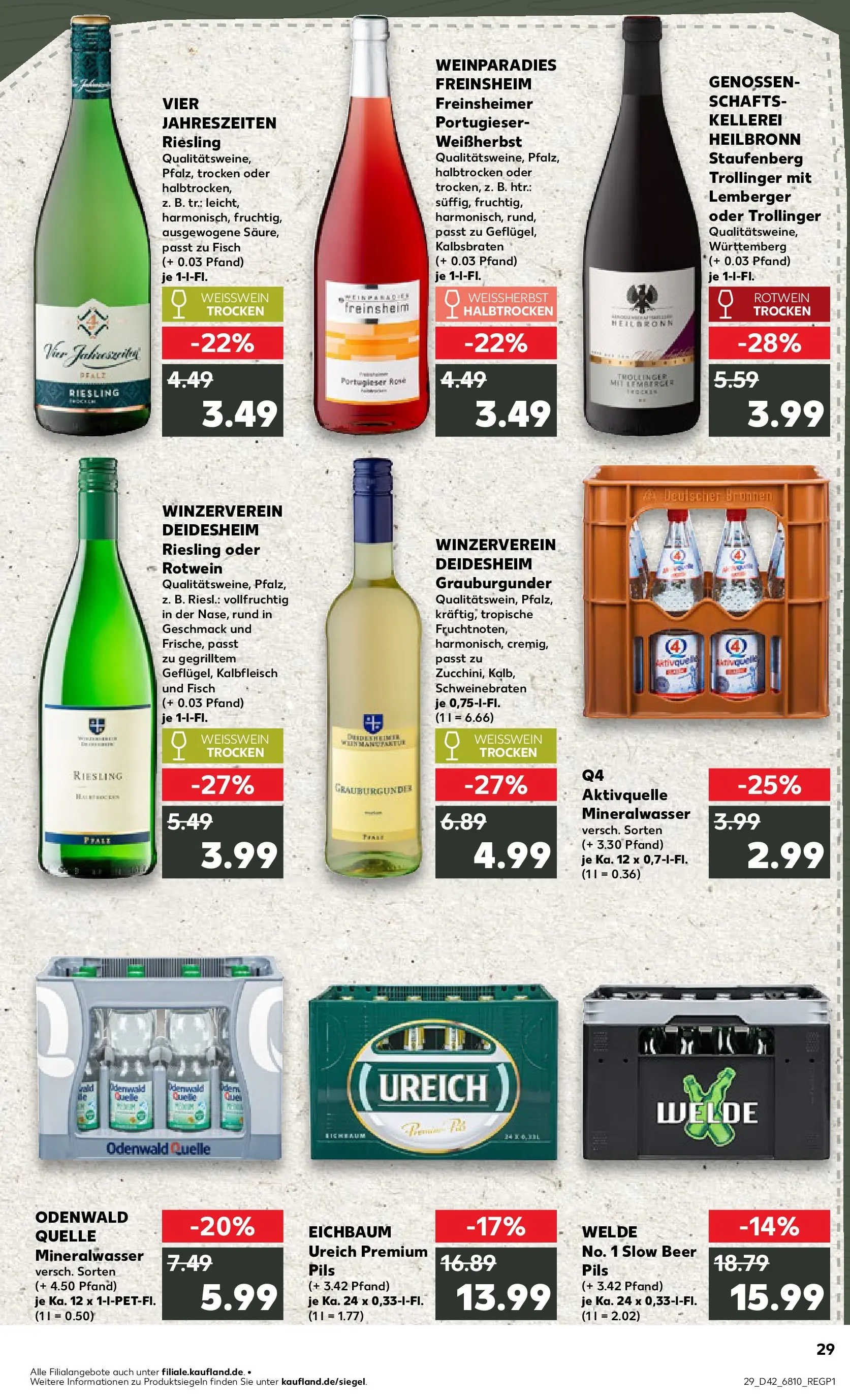 Prospekt Kaufland ab 15.10.2025 » Angebote und Werbung Online | Seite: 29 | Produkte: Weißwein, Rotwein, Rotwein trocken, Fisch Prospekt Kaufland ab 15.10.2025 » Angebote Online zum Blättern | Seite: 29 | Produkte: Weißwein, Rotwein, Rotwein trocken, Fisch