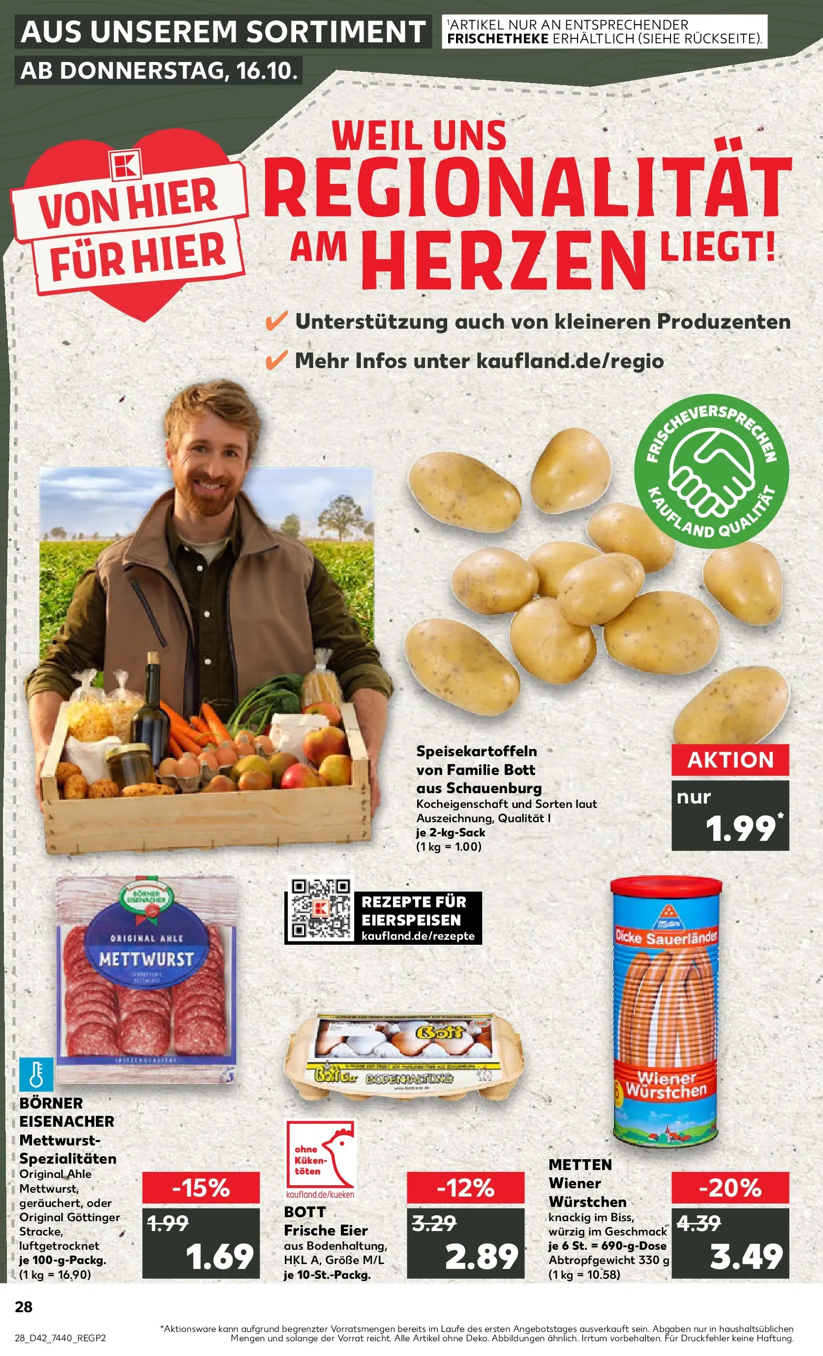 Prospekt Kaufland ab 15.10.2025 » Angebote und Werbung Online | Seite: 28 | Produkte: Wiener wurstchen, Eier Prospekt Kaufland ab 15.10.2025 » Angebote Online zum Blättern | Seite: 28 | Produkte: Wiener wurstchen, Eier