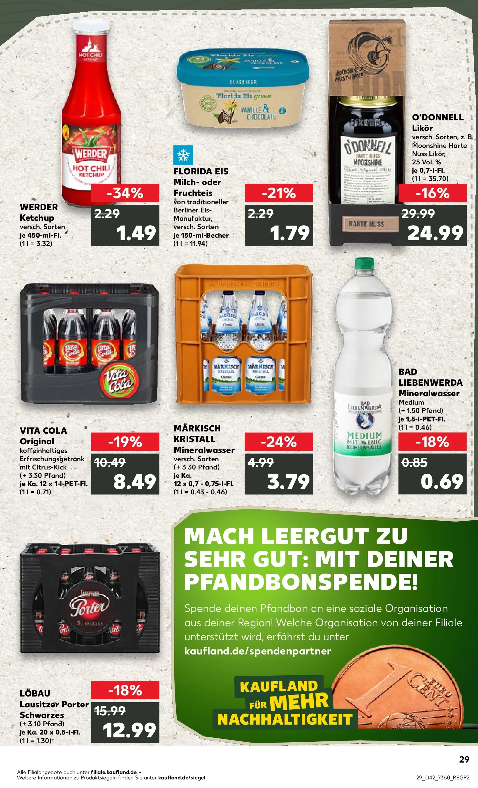 Prospekt Kaufland ab 15.10.2025 » Angebote und Werbung Online | Seite: 29 | Produkte: Cola, Milch, Bad, Eis Prospekt Kaufland ab 15.10.2025 » Angebote Online zum Blättern | Seite: 29 | Produkte: Cola, Milch, Bad, Eis