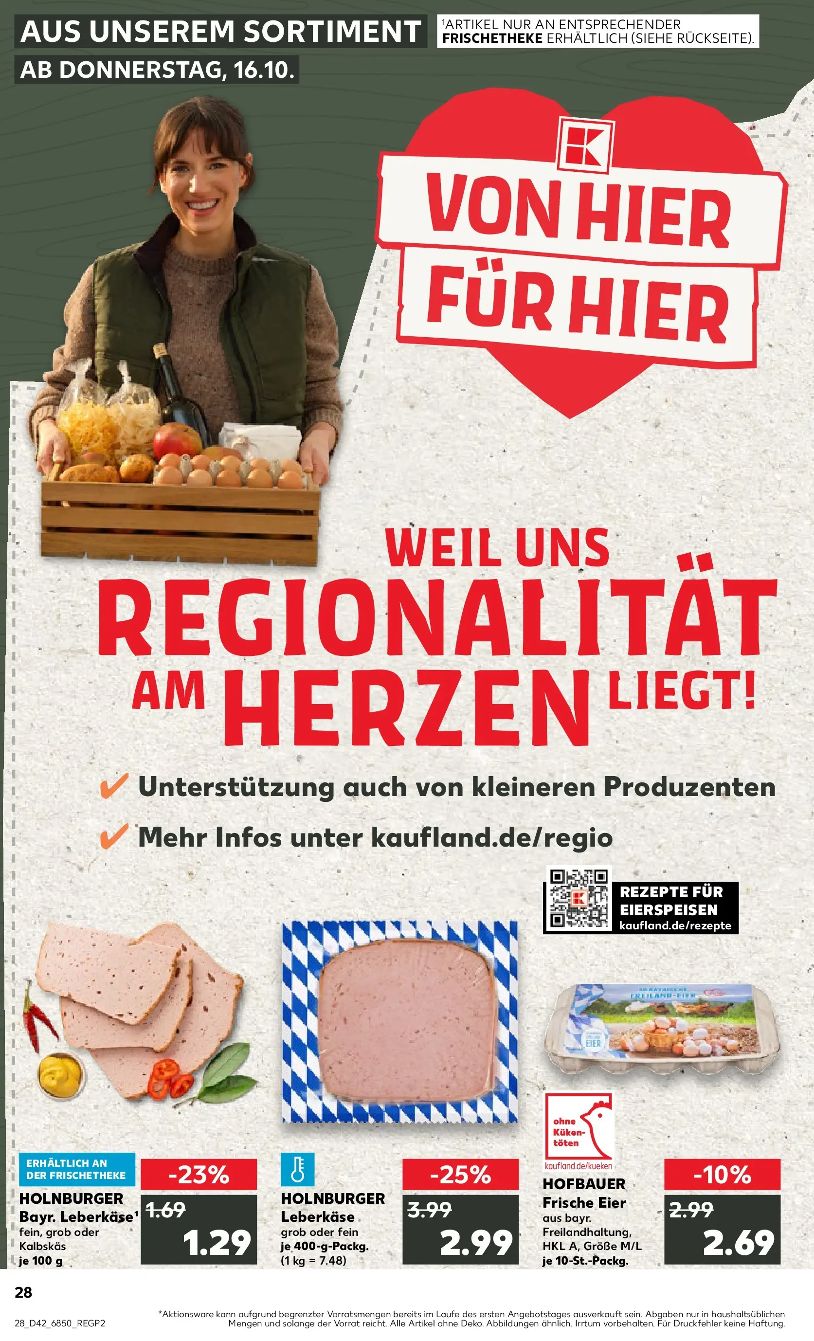 Prospekt Kaufland ab 15.10.2025 » Angebote und Werbung Online | Seite: 28 | Produkte: Eier, Leberkase Prospekt Kaufland ab 15.10.2025 » Angebote Online zum Blättern | Seite: 28 | Produkte: Eier, Leberkase